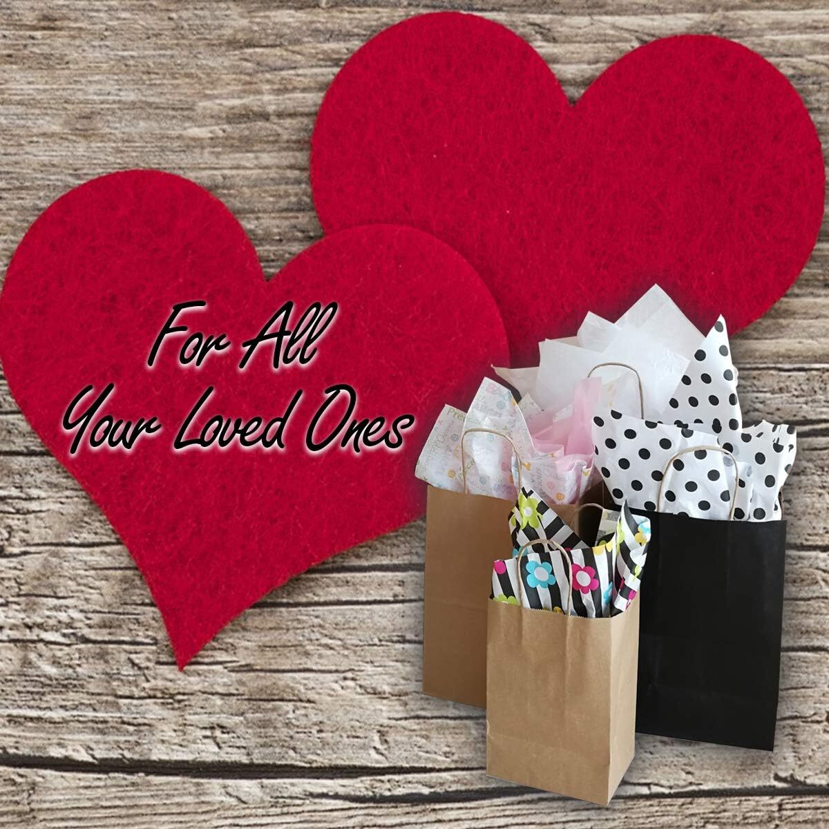 250 Paper Shopping Bags Natural Kraft 10" x 5 x 13" Retail Merchandise Handles