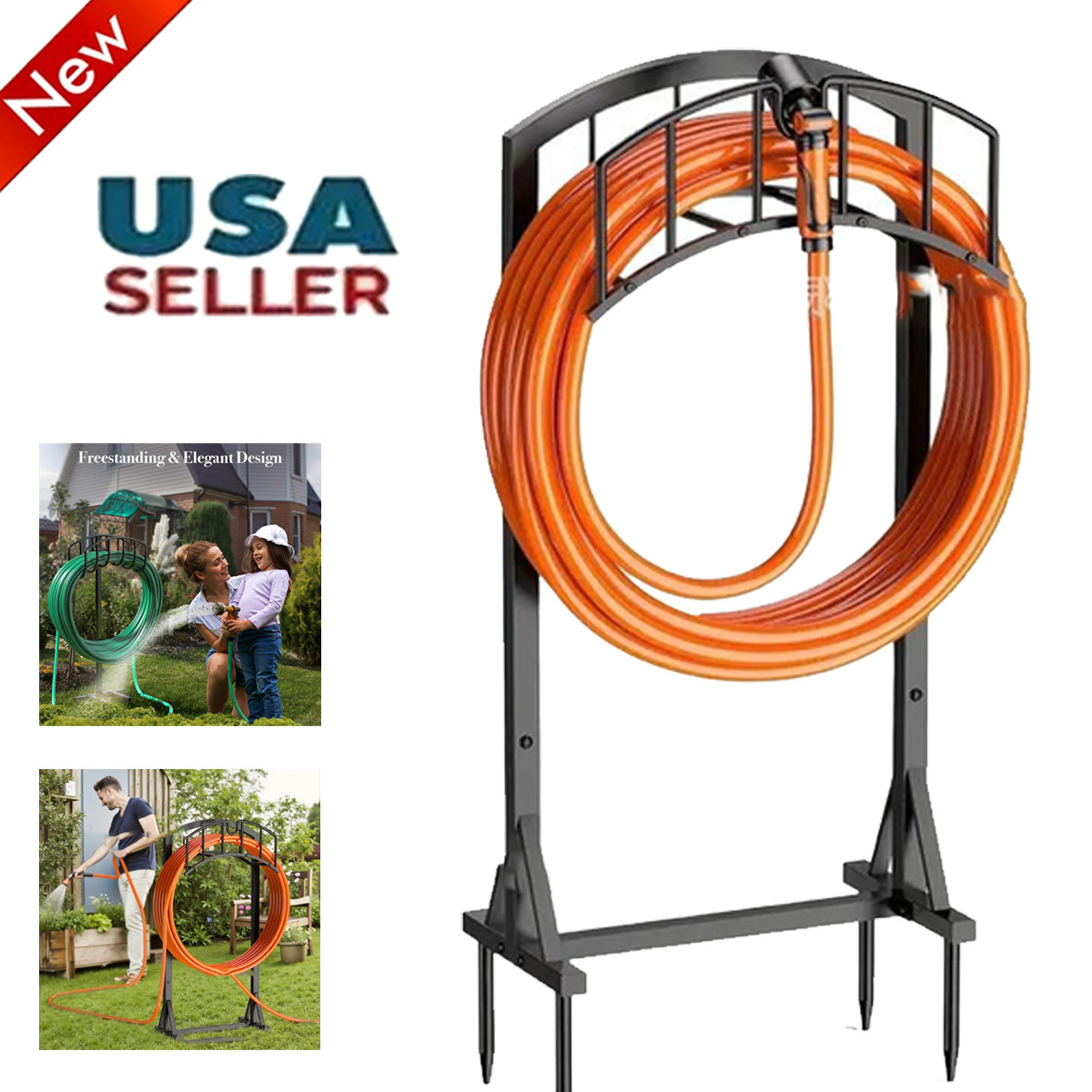 Heavy Duty Garden Hose Holder - Upgraded Water Hose Holder Holds 151-feet Hose