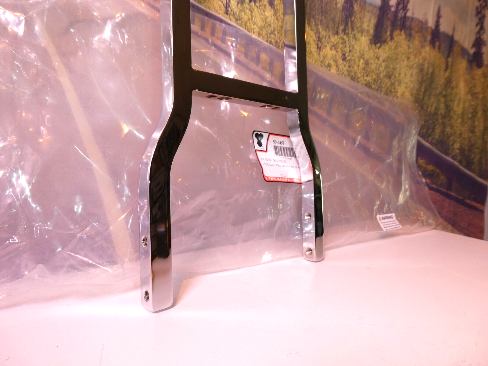 Harley 20" Tall Sissy Bar Chrome FXR 82-94 FXD 91-01 XL 82-03 V-Twin 50-0458 X3