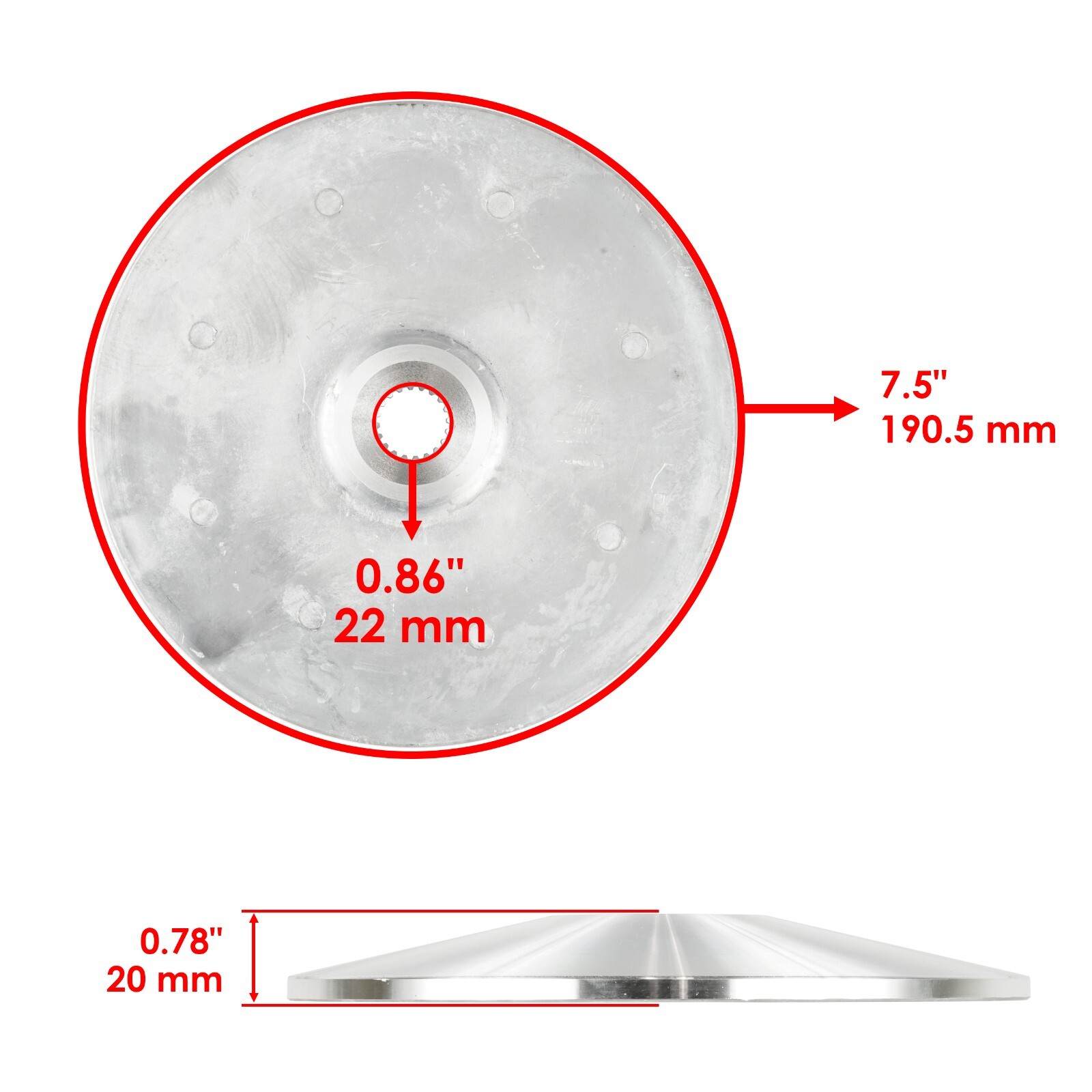 Primary Clutch Sliding Fixed Sheave Kit for Yamaha Rhino 700 YXR700F 2008-2013