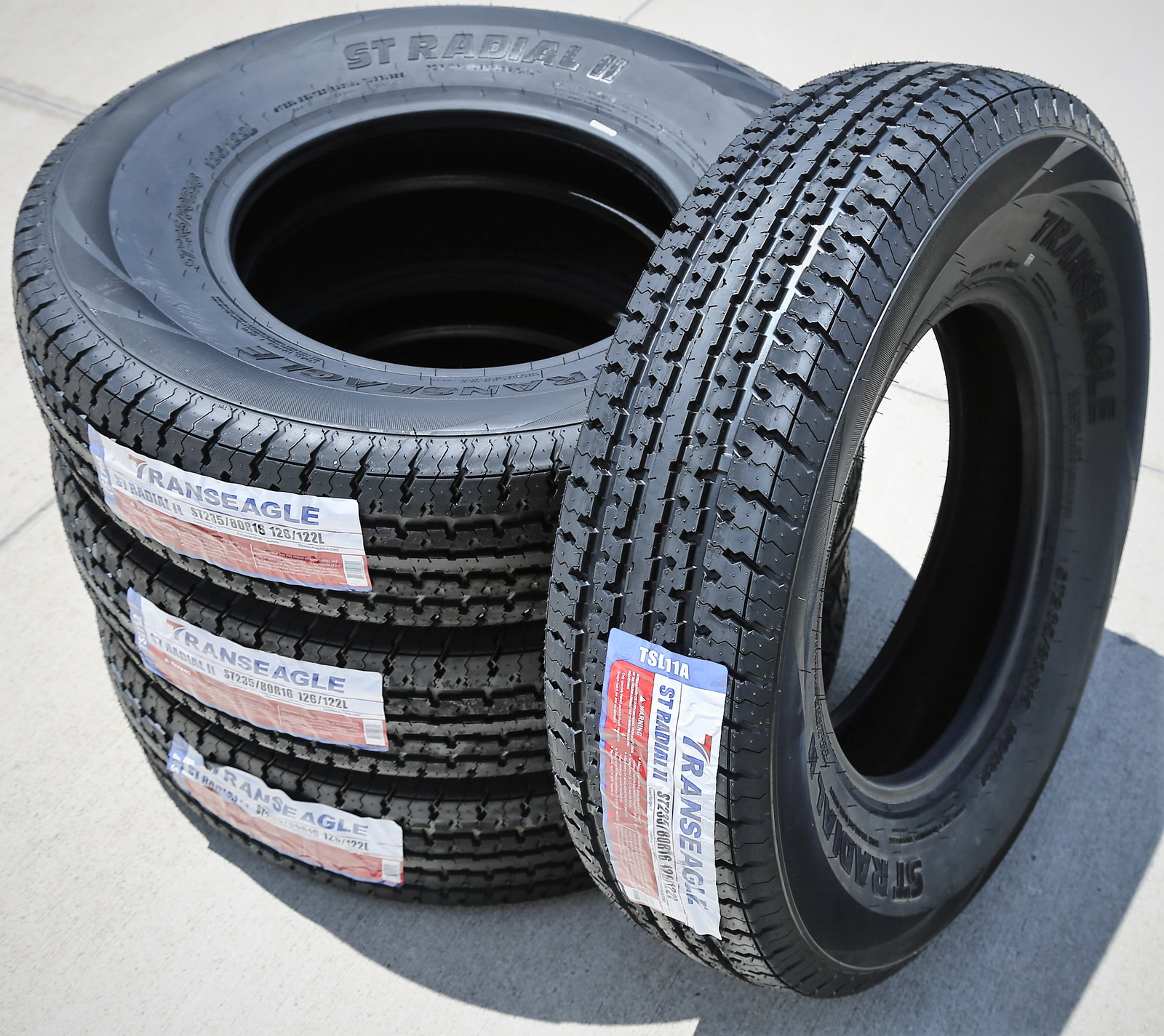4 Tires Transeagle ST Radial II ST 235/80R16 Load F 12 Ply Heavy Duty Trailer