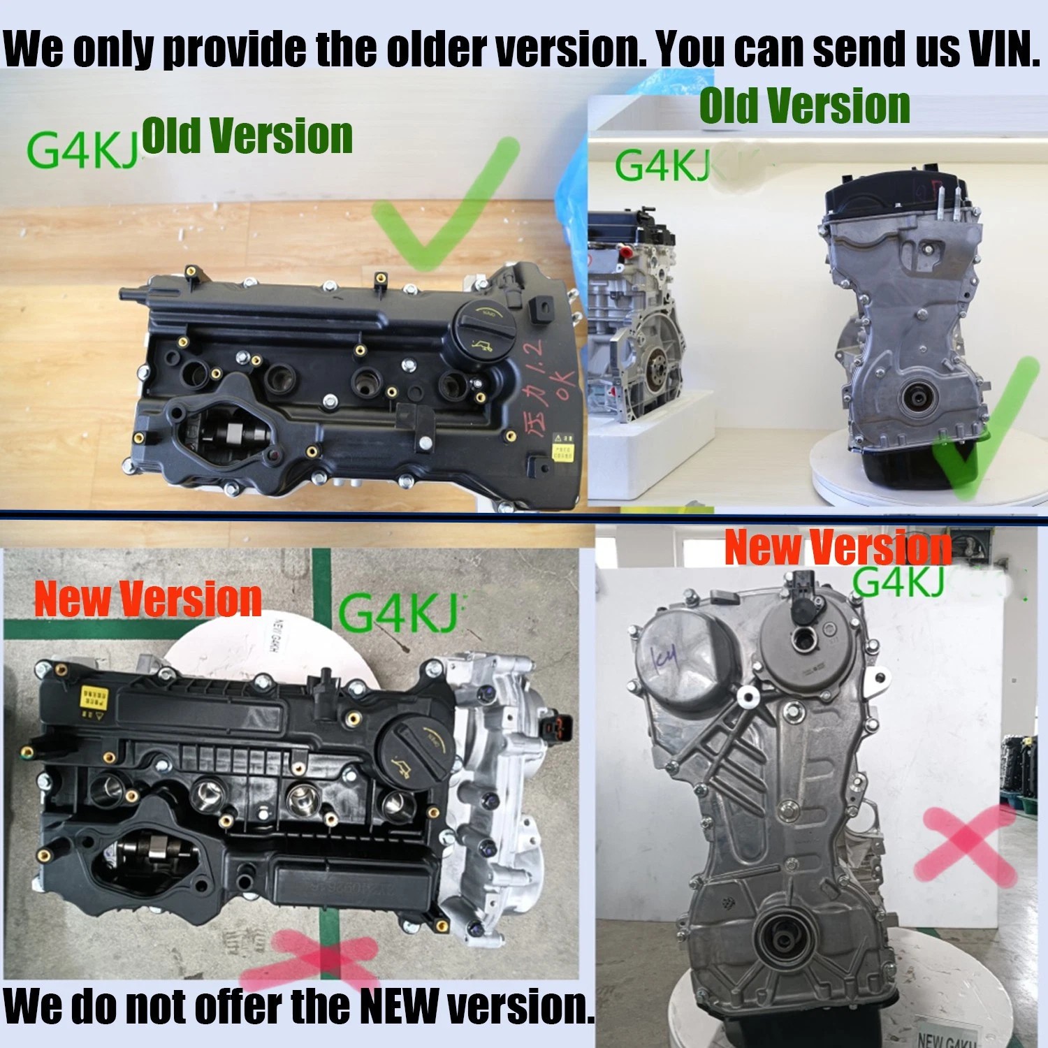 G4KJ 2.4L GDi Long Block Engine Assembly For Hyundai Tucson Kia Sportage 2014-16
