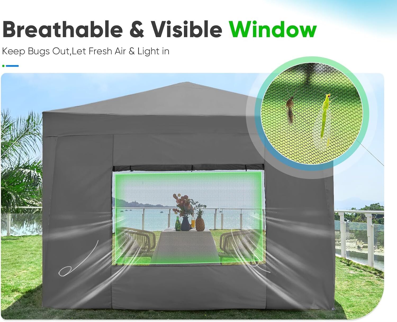 Quictent Waterproof 8x8 Pop up Canopy Tent with Sidewalls and Roll-up Windows