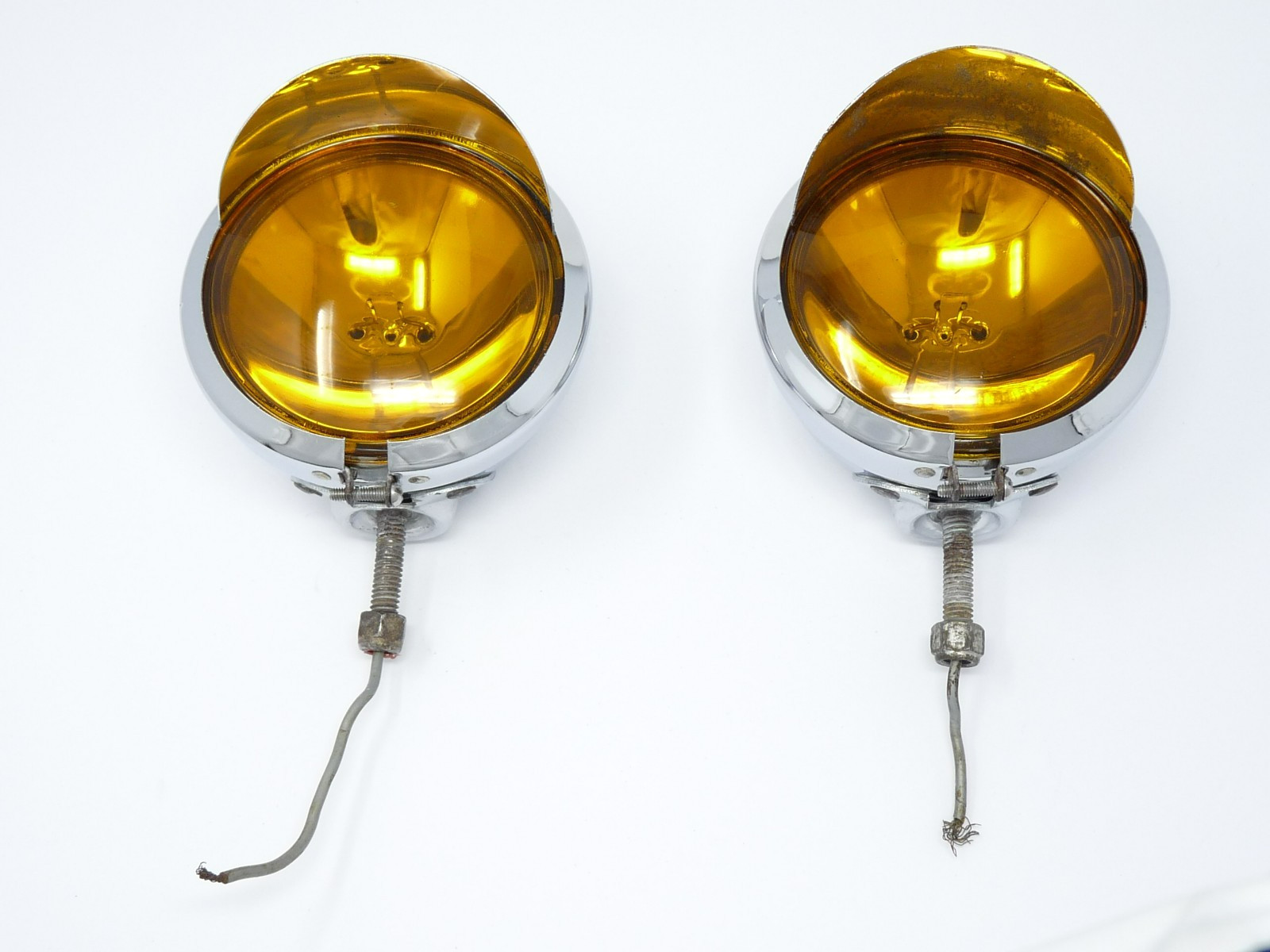 VINTAGE HARLEY DAVIDSON GUIDE 62 PANHEAD AUXILIARY FOG PASSING SPOT LAMPS LIGHTS