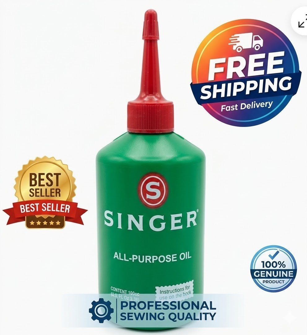Singer All Purpose Sewing Machine Oil - 3.38oz Bottle - Genuine New