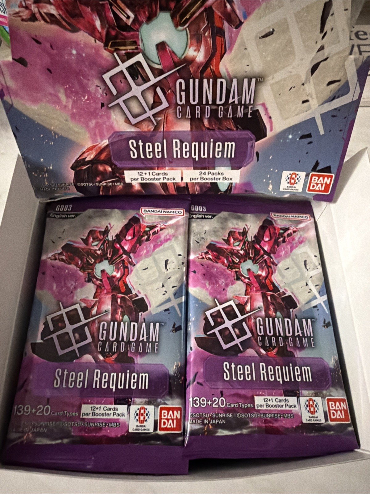 Gundam Card Game GD03 Steel Requiem Booster Pack (LOT OF 6) New Sealed