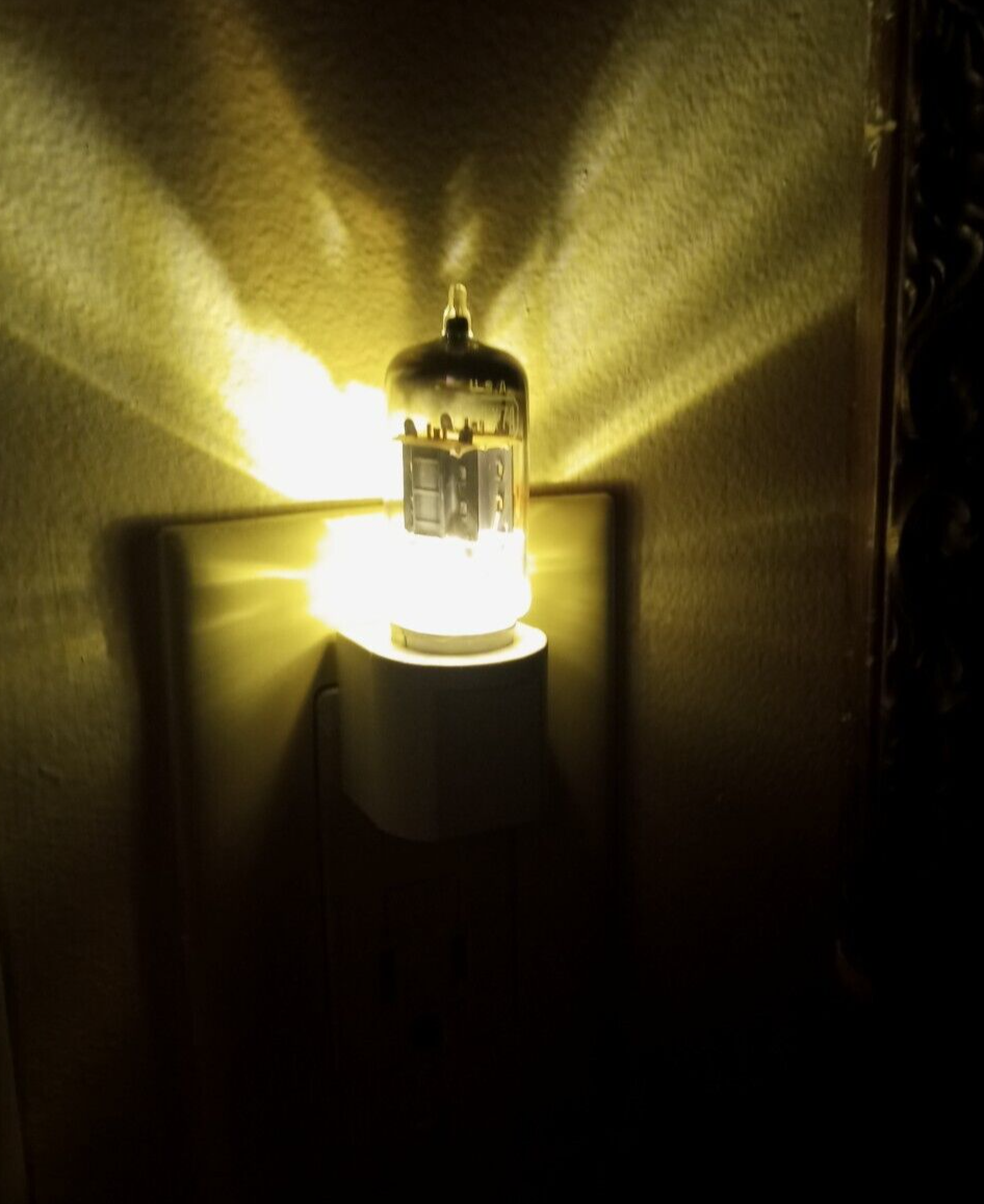 TNTUBES Night Light New 12AX7A Style Vacuum Tube LED White Auto Light Sensing