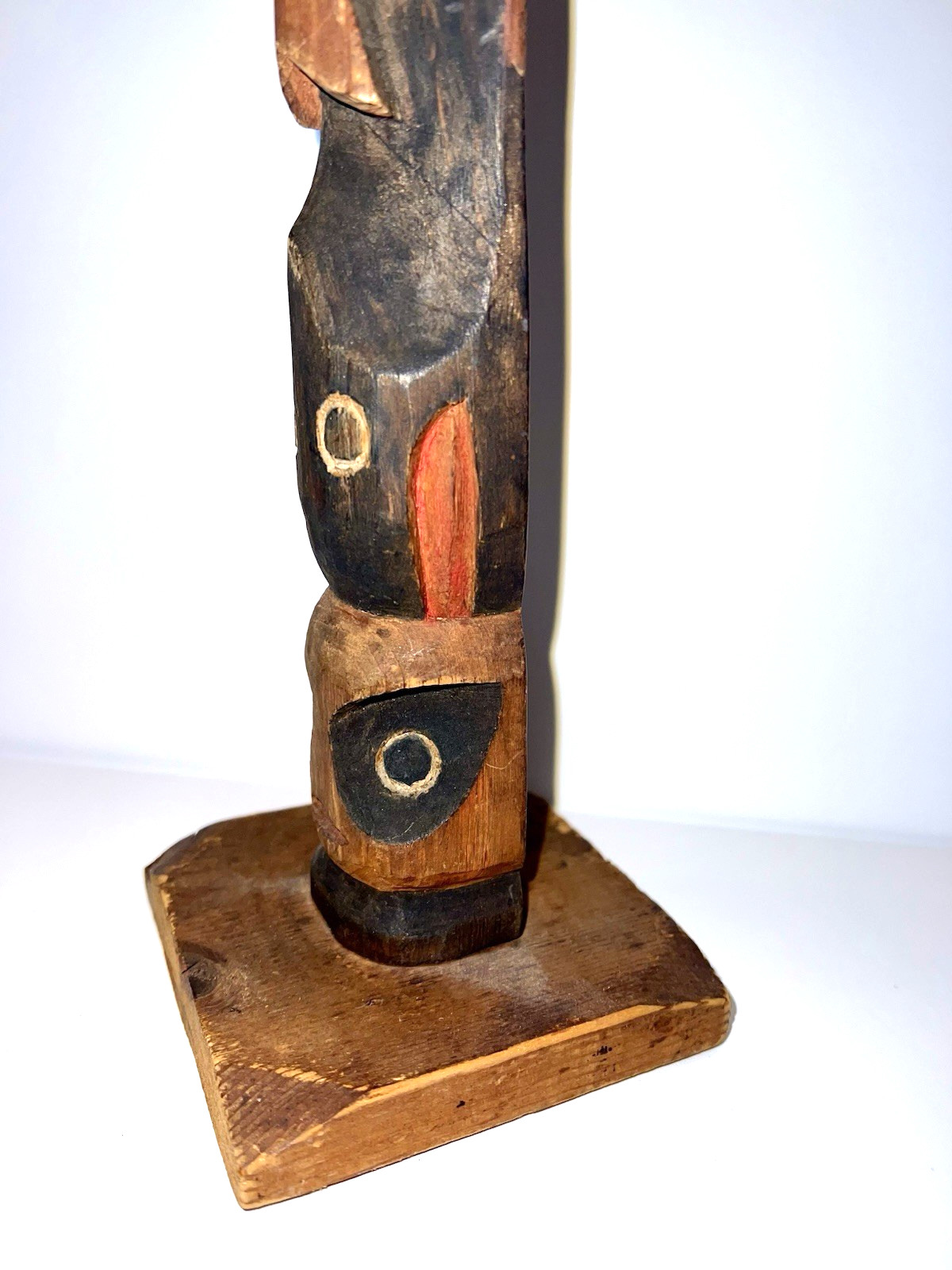 Native American Indian Pacific Northwest Coast Wood Cavred Totem; 13 1/2" Tall