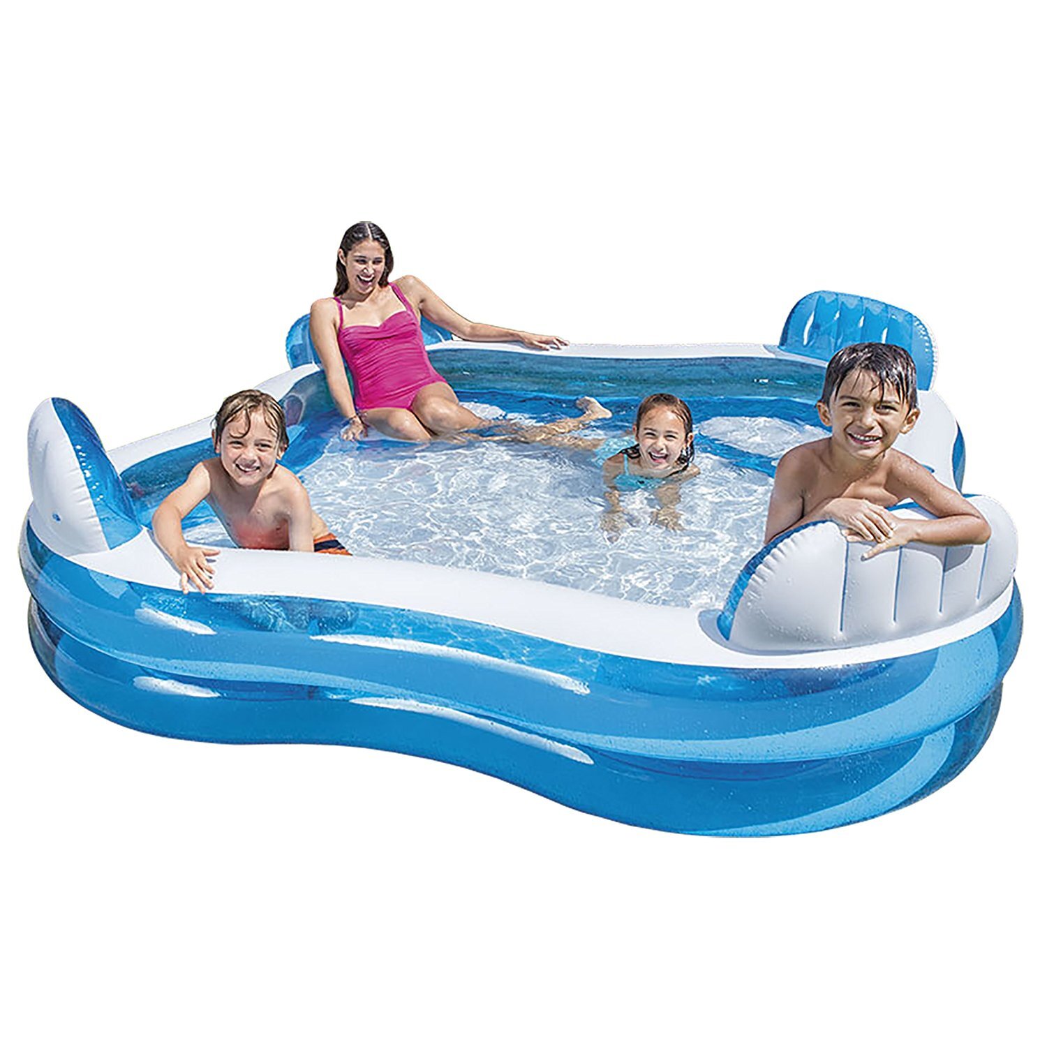 Intex 56475EP Swim Center Family Lounge Inflatable Pool 90inch X 90inch X 26inch