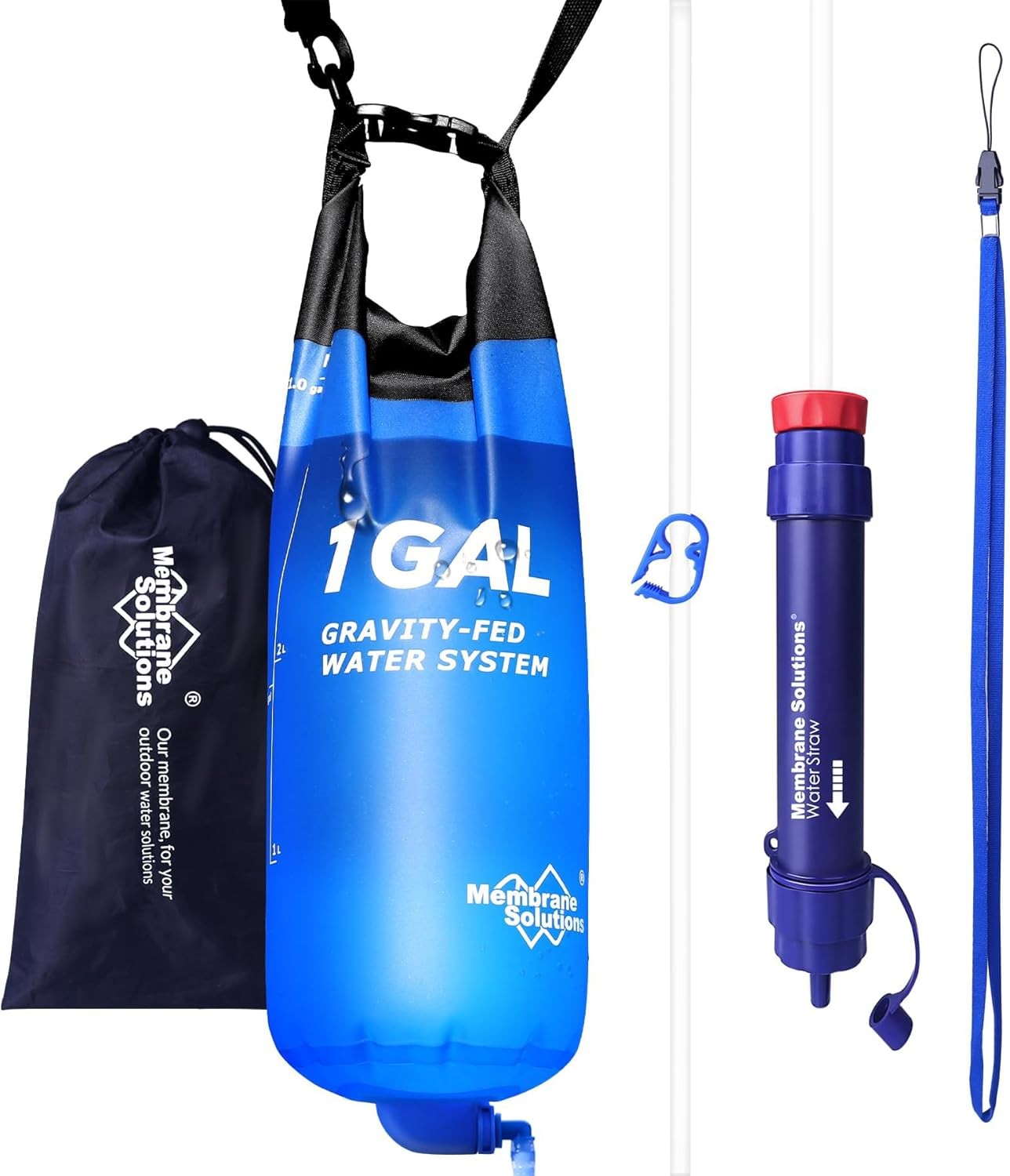 Water Filter Camping|Personal Water Filter Straw 1Gal Gravity Water Bag|Survival