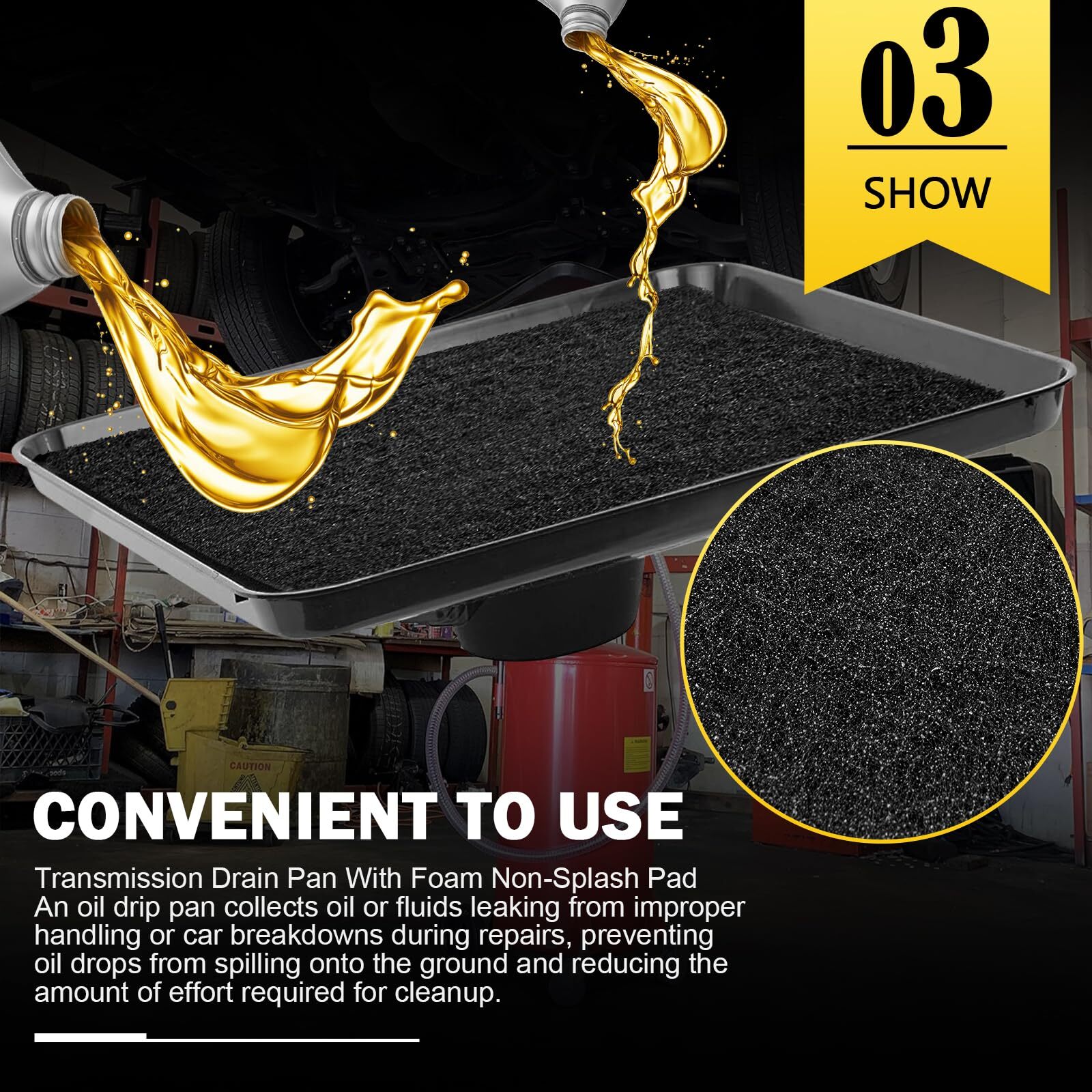 17892 Transmission Drain Pan for Lisle Oil Drains - 2 Pcs 22'' Oil Drain Spla...