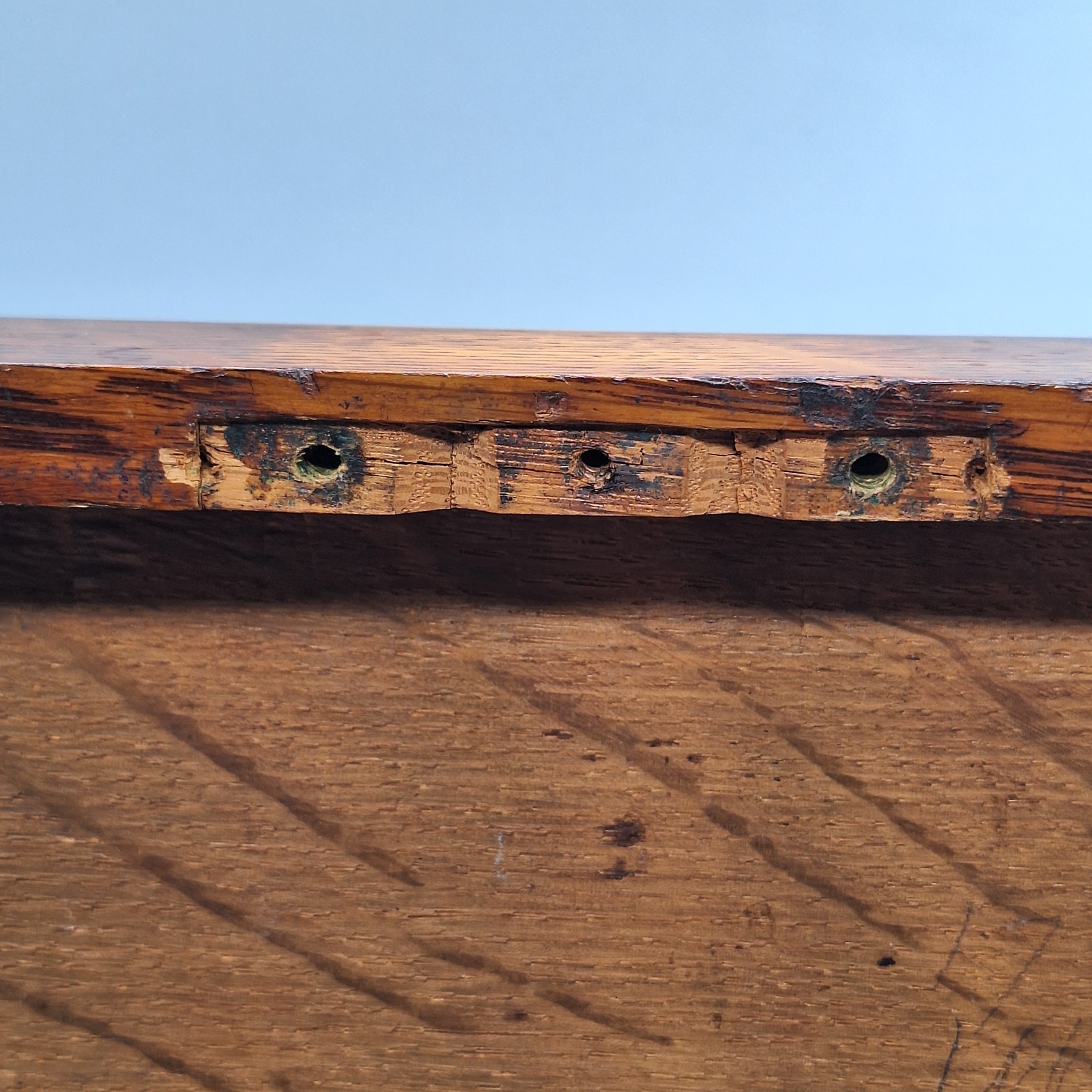 Antique Quarter Sawn Tiger Oak Silver / Flatware Chest Brass Handles Small