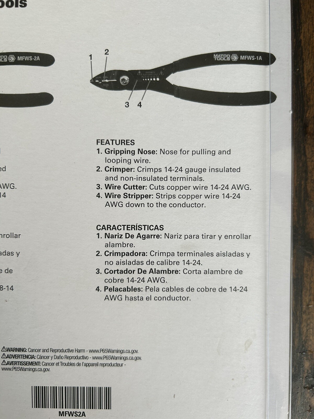 Matco MFWS2A Compact Wire Stripper Multi-Function Set 14-24 AWG 8-14 AWG
