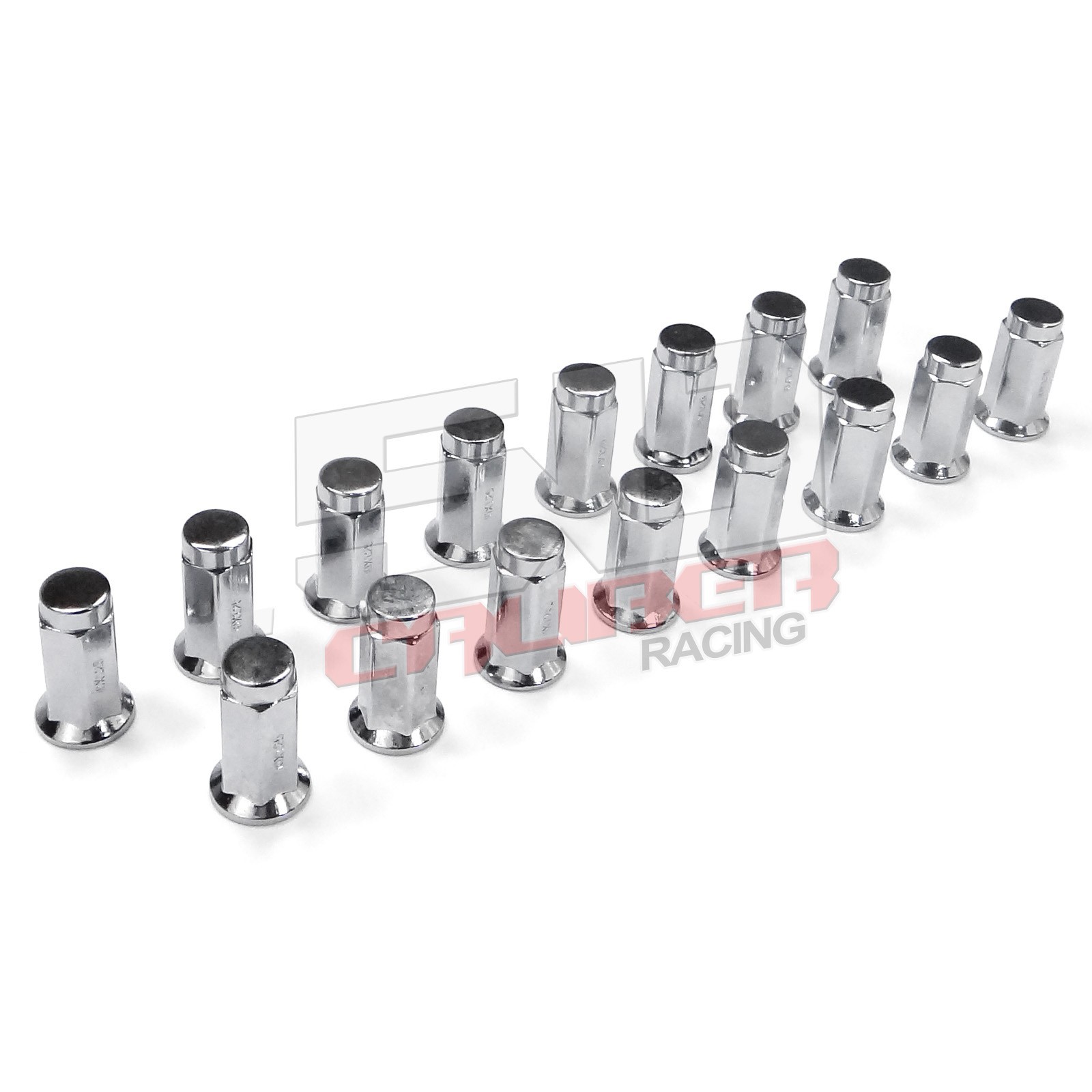 16 Flat Lug Nuts - 10x1.25 Chrome Finish ATV Can-Am Yamaha Honda Suzuki Kawasaki
