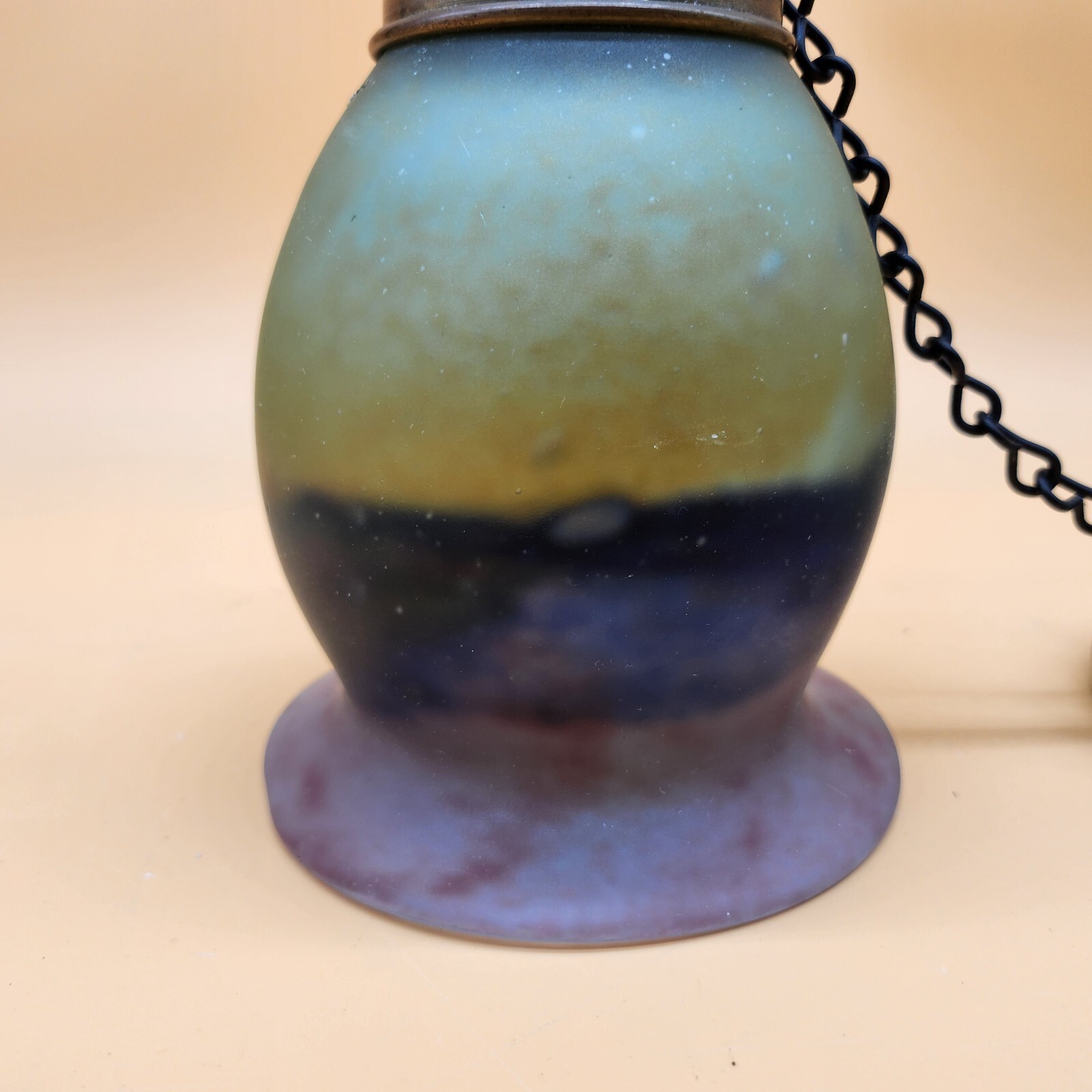 Vintage Art Glass Hanging Ceiling Pendant Light Fixture