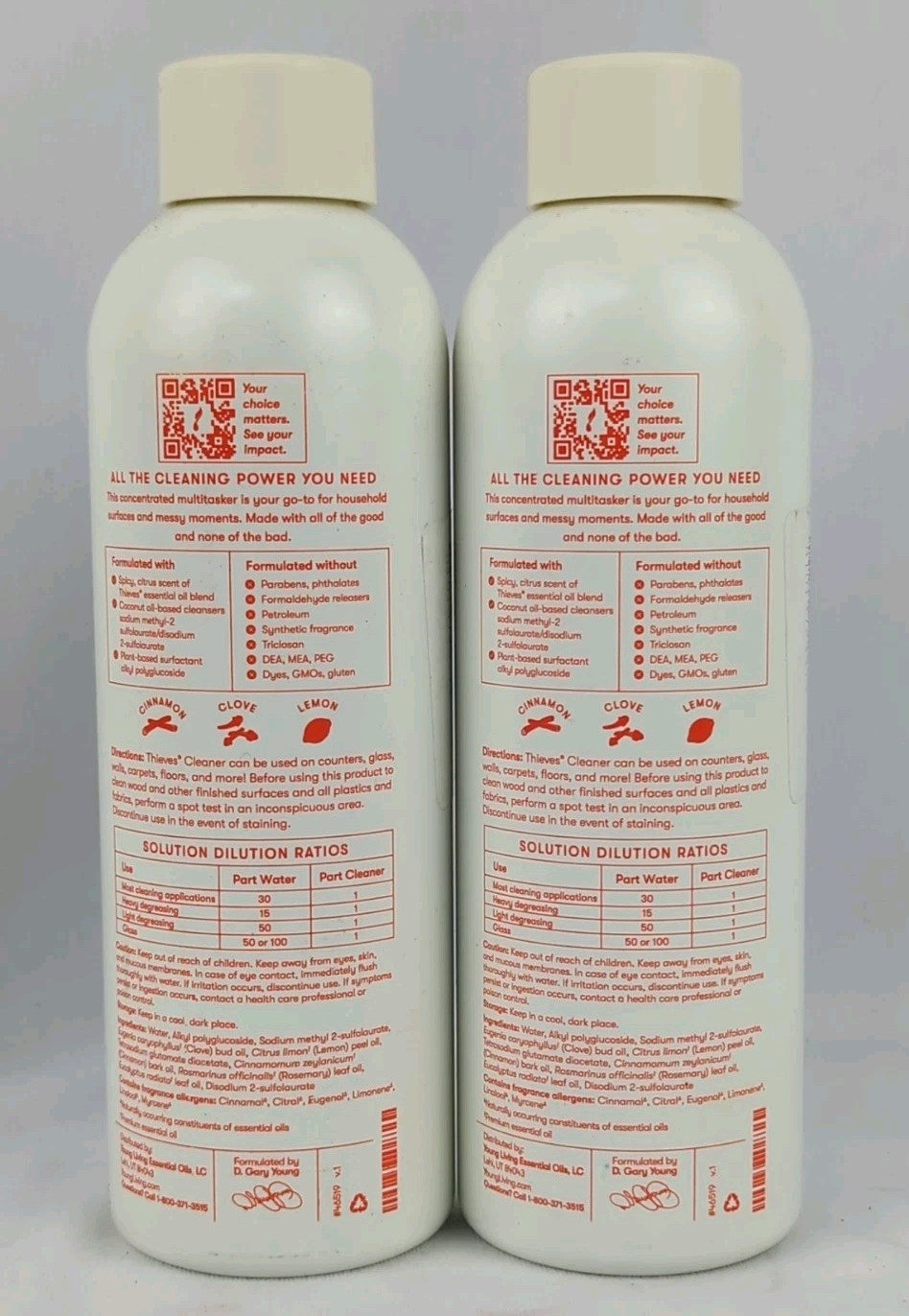 2 Young Living Thieves Household Cleaner Essential Oil-Infused 14.4 fl oz Ea