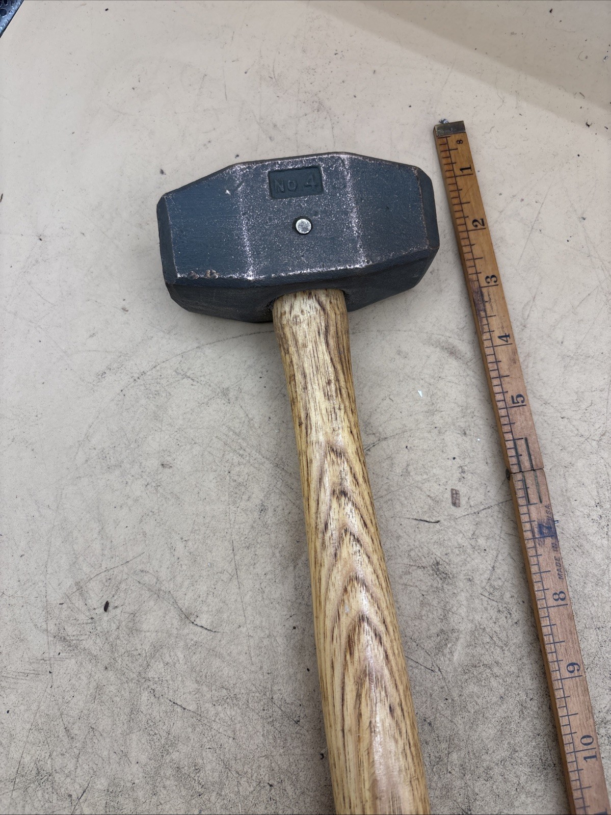 Vintage USA Brass Non-Spark Hammer 3.4 Lbs. Total Weight, #4 HOL-O-HED, SH Corp.