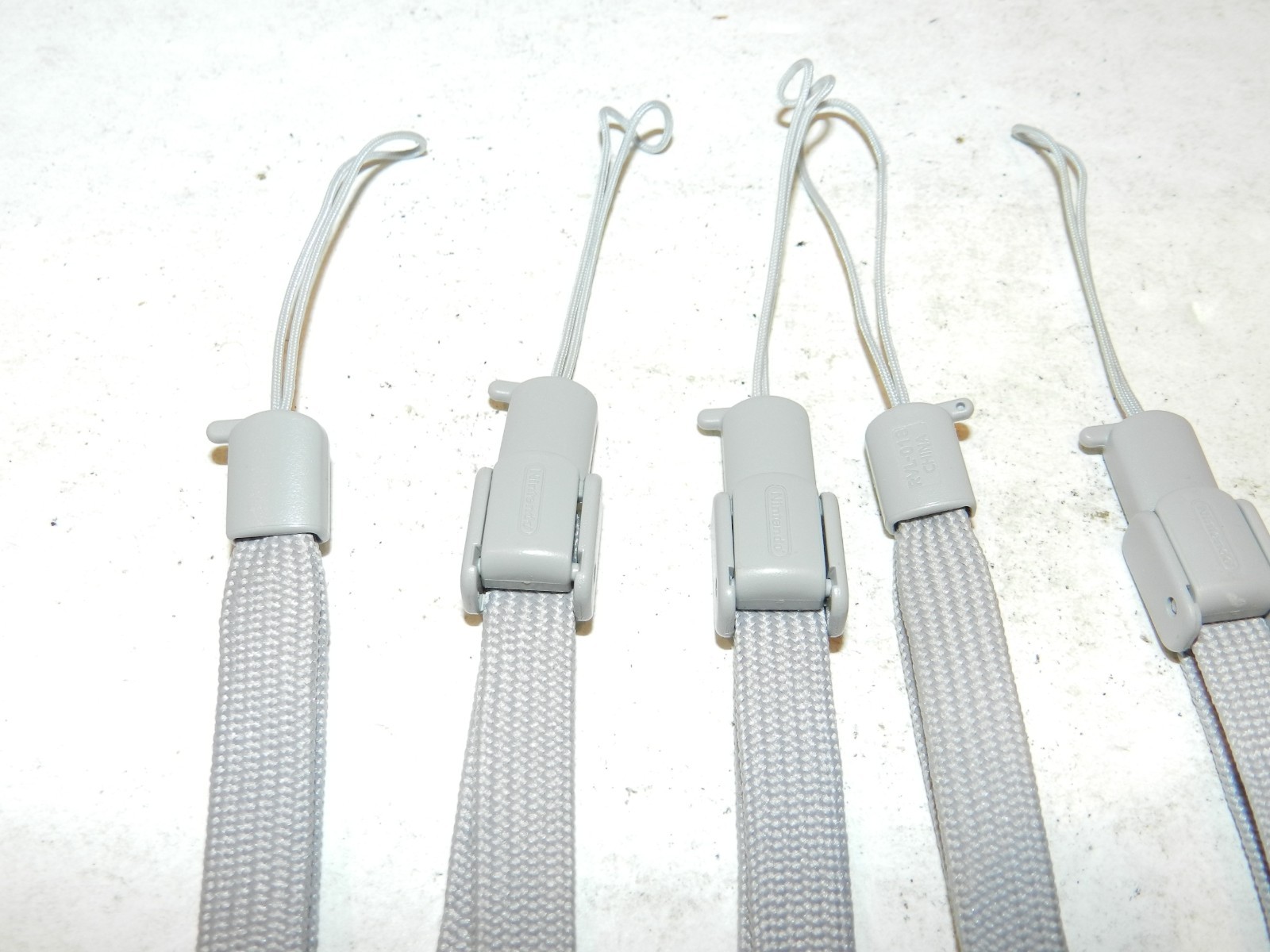 Lot Of 5 OEM Nintendo WII Remote Wrist Straps RVL- 018 Gray Cleaned Authentic