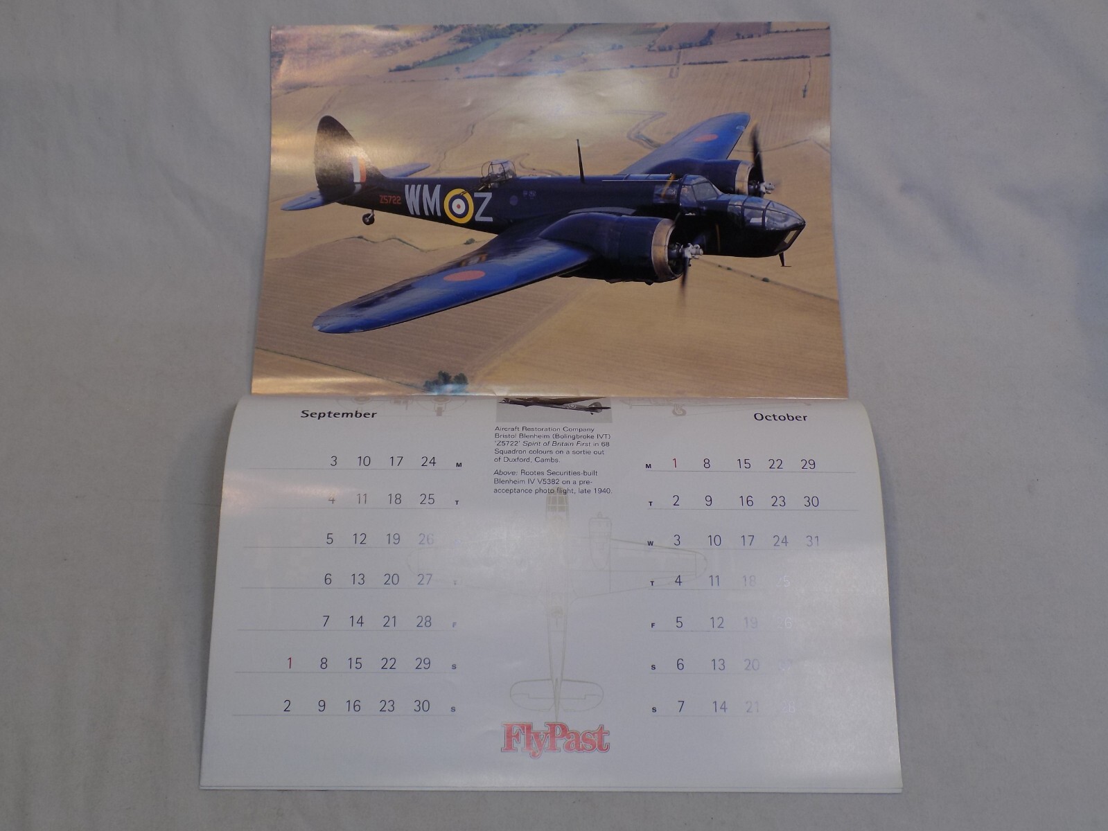 Fly Past Aviation Magazine 2001 Classic Aircraft Calendar RAF Submarine Spitfire