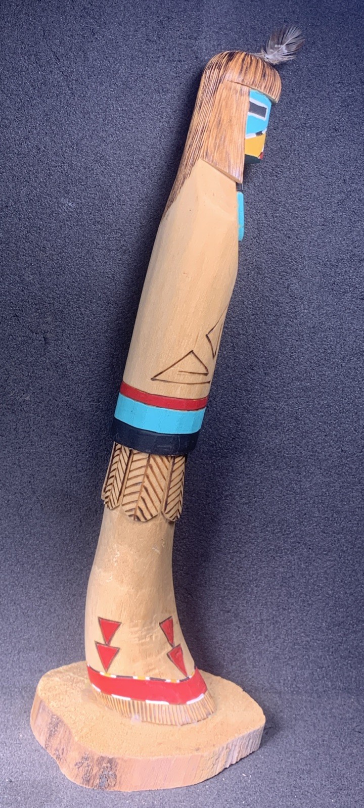 Shalako Kachina (Hopi) By Calvin Tsosie, 12 1/4 Inches Tall! Beautiful! Feathers