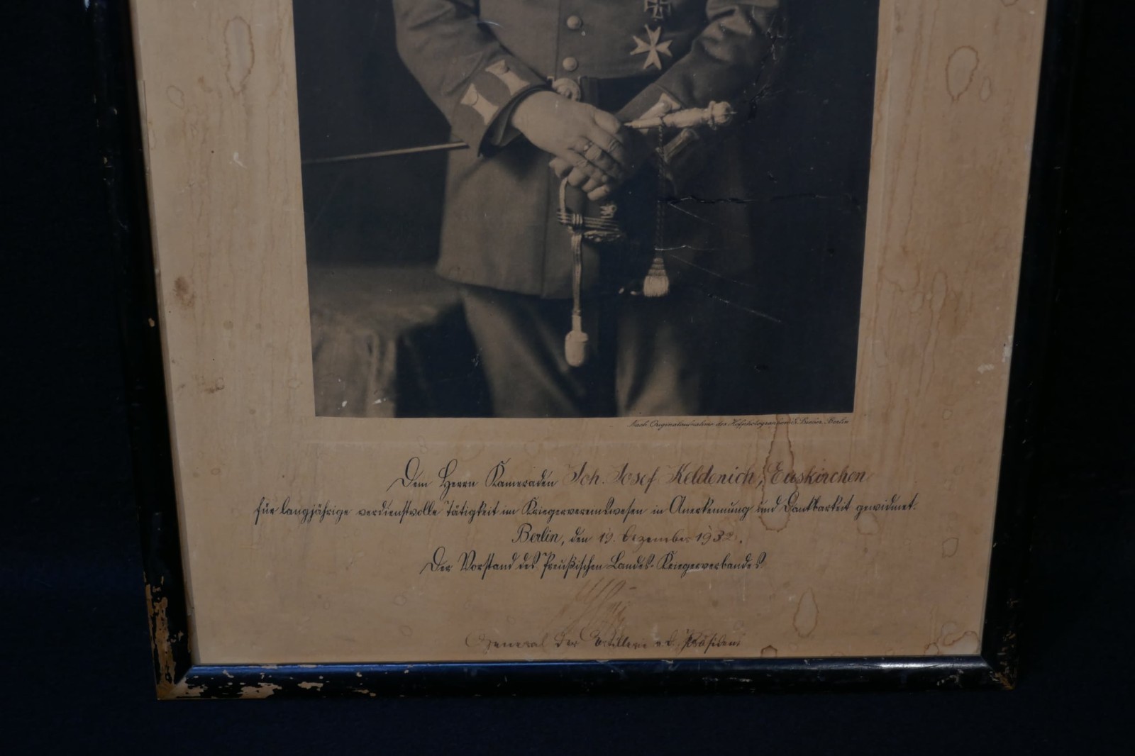 Original German Army 1932 Weimar Reichswehr Picture Signed General von Horn