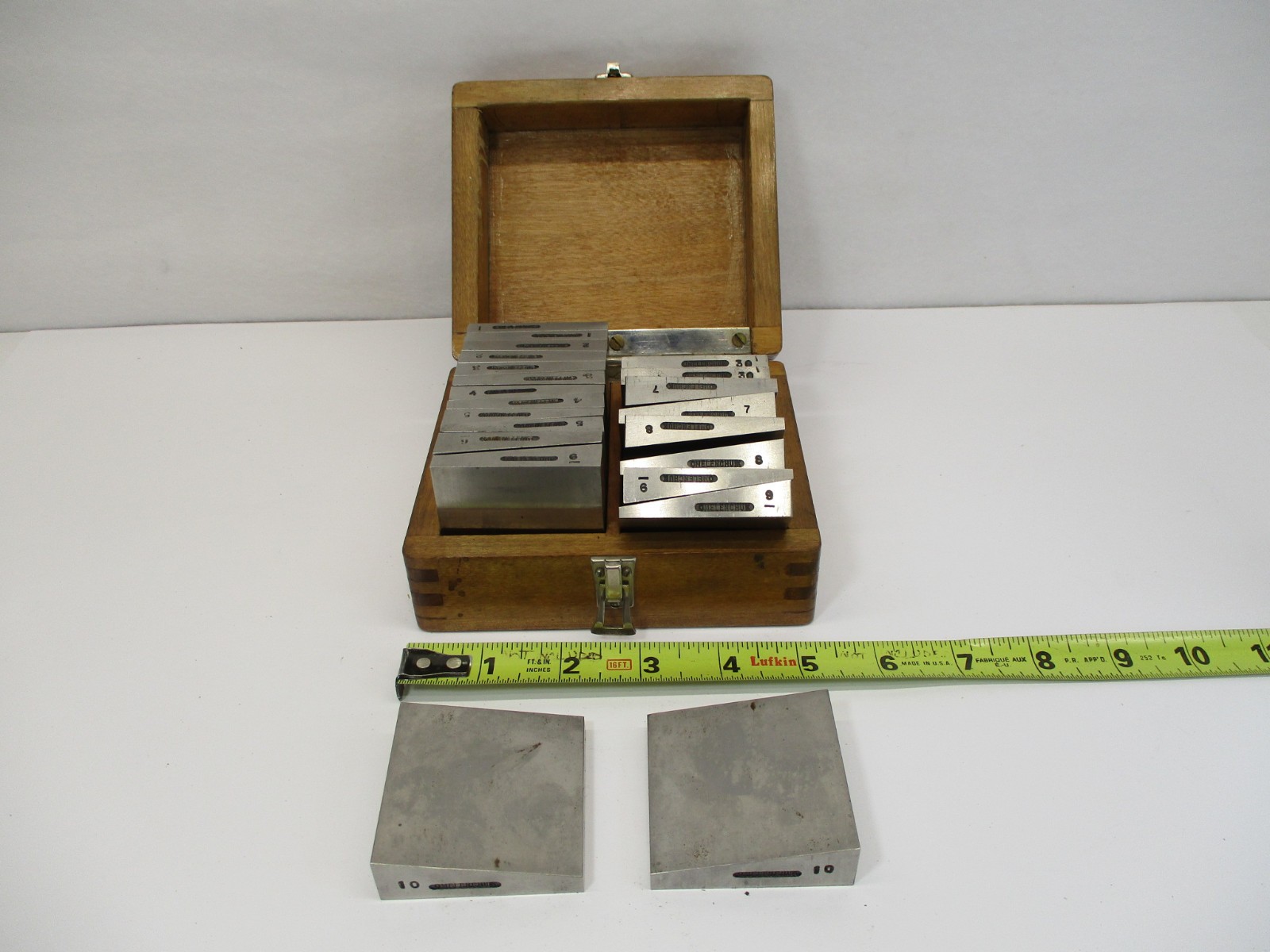 (22) Pc Angle Block Set OMELENCHUK 1° - 30° in Pairs Hard Ground Wood Case EC