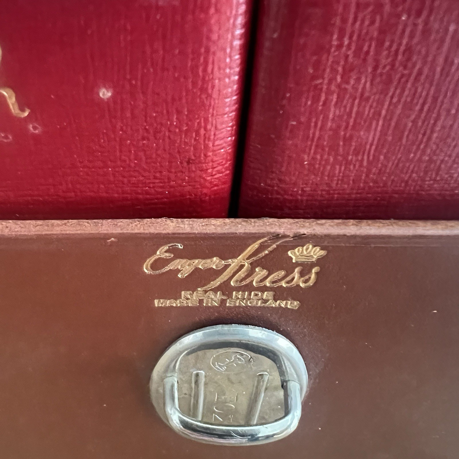 Vintage Enger Kress Leather Travel Bar Set MCM Mad Men Era Bourbon & Scotch