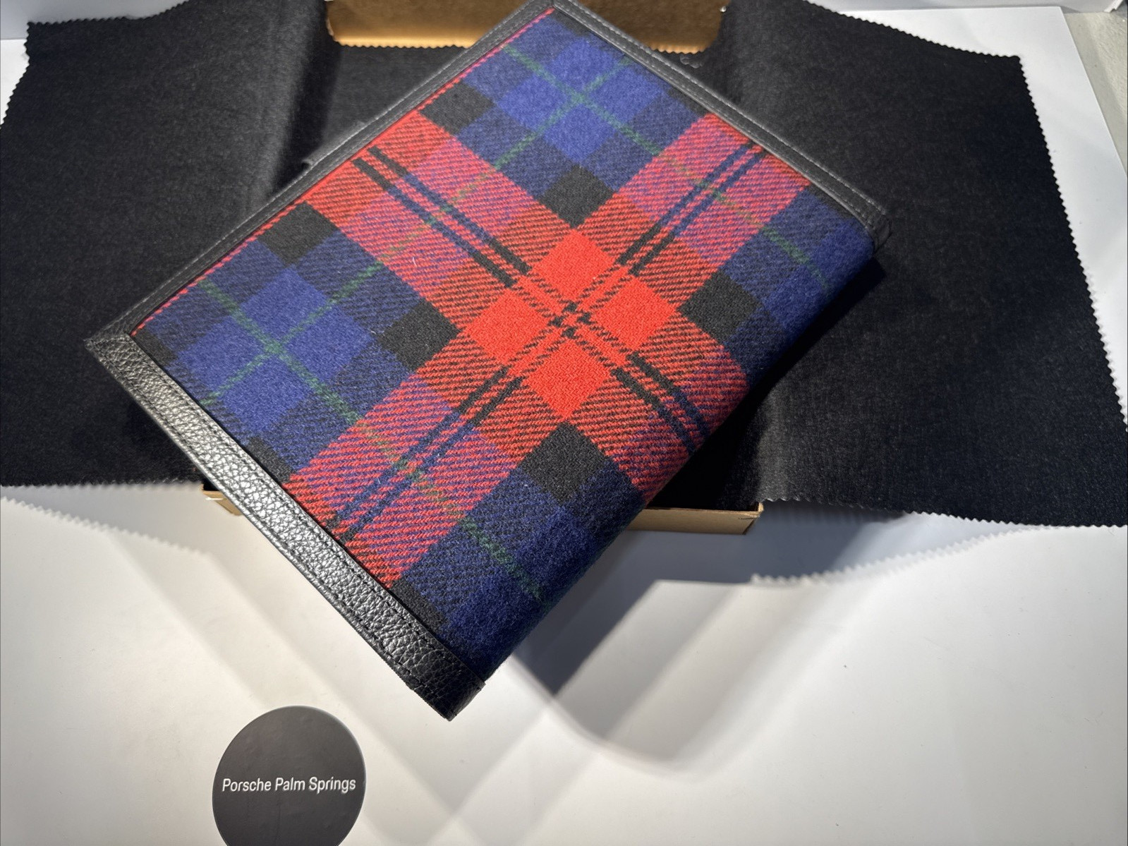 Genuine Porsche Document Wallet Tartan Fabric PCG48091100 NEW