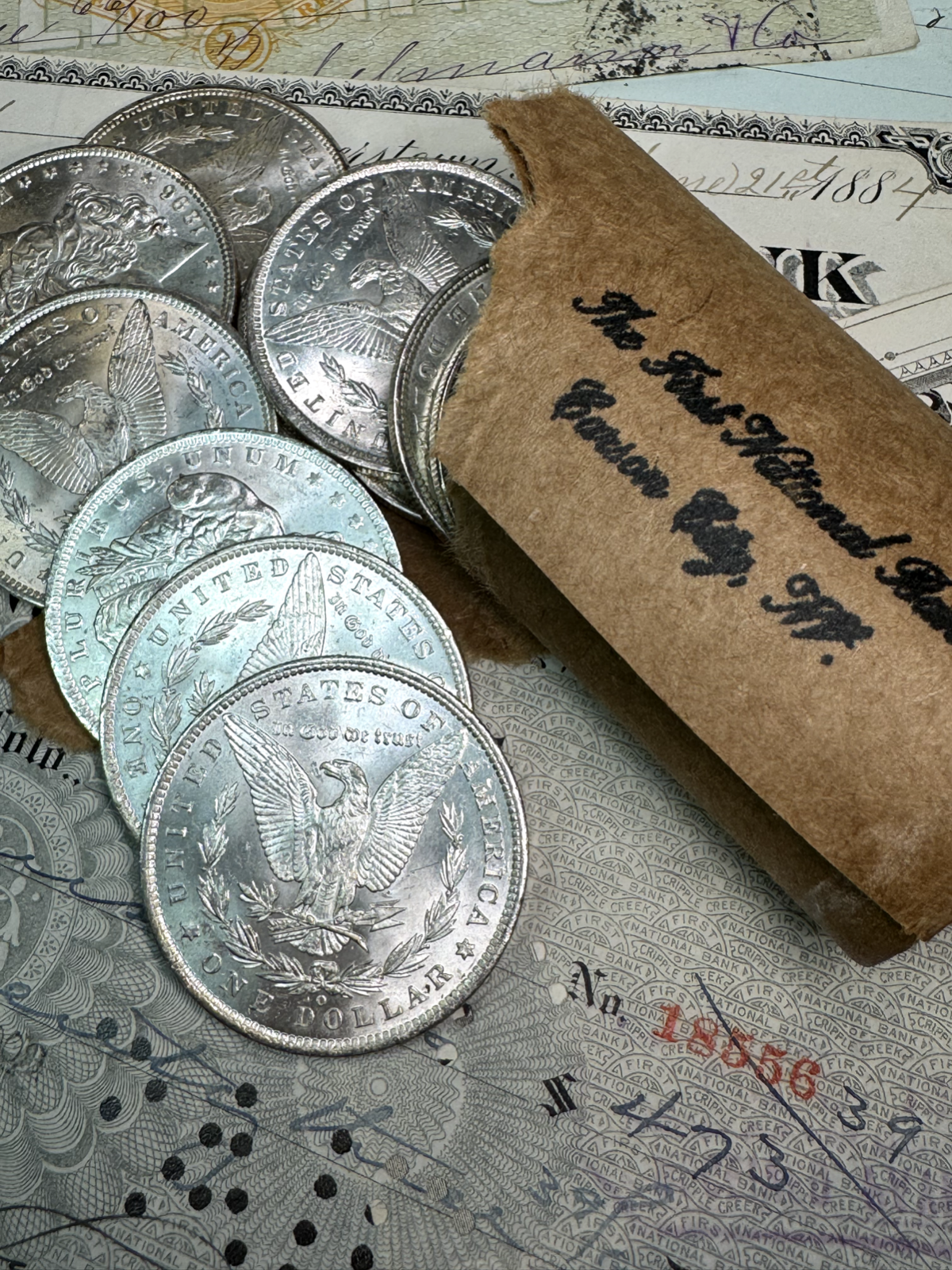 1878-1904 GEM BU Morgan Silver Dollar From OBW Roll Estate Hoard - S,O,CC & P