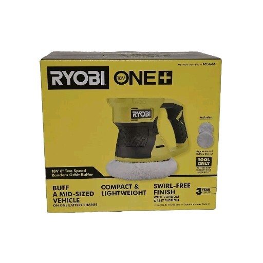 Ryobi Two Speed Random Orbit Buffer 18v Cordless 6 In Buff Pads (Tool Only) NEW