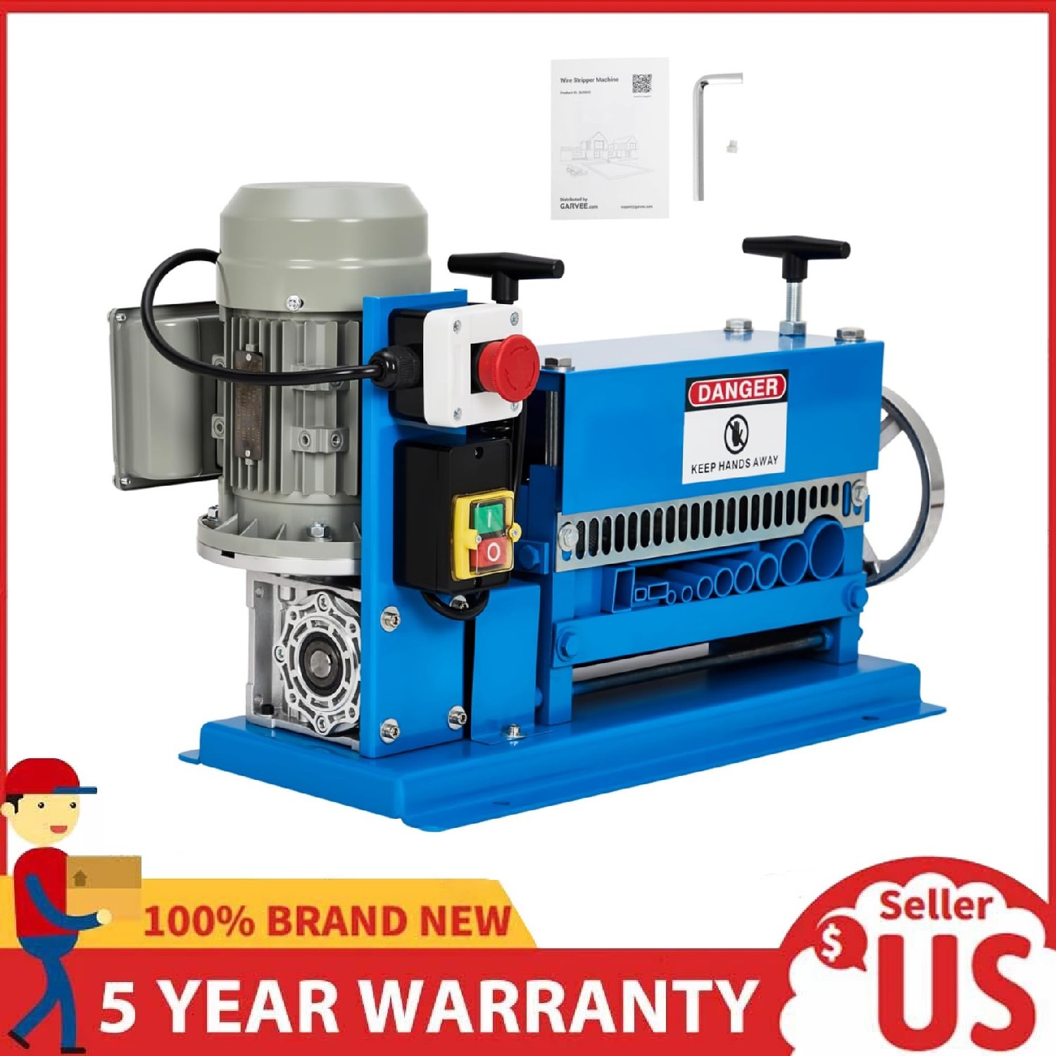 Electric Wire Stripping Machine ,Portable Scrap Cable Stripper 0.06"-1.5" 370W