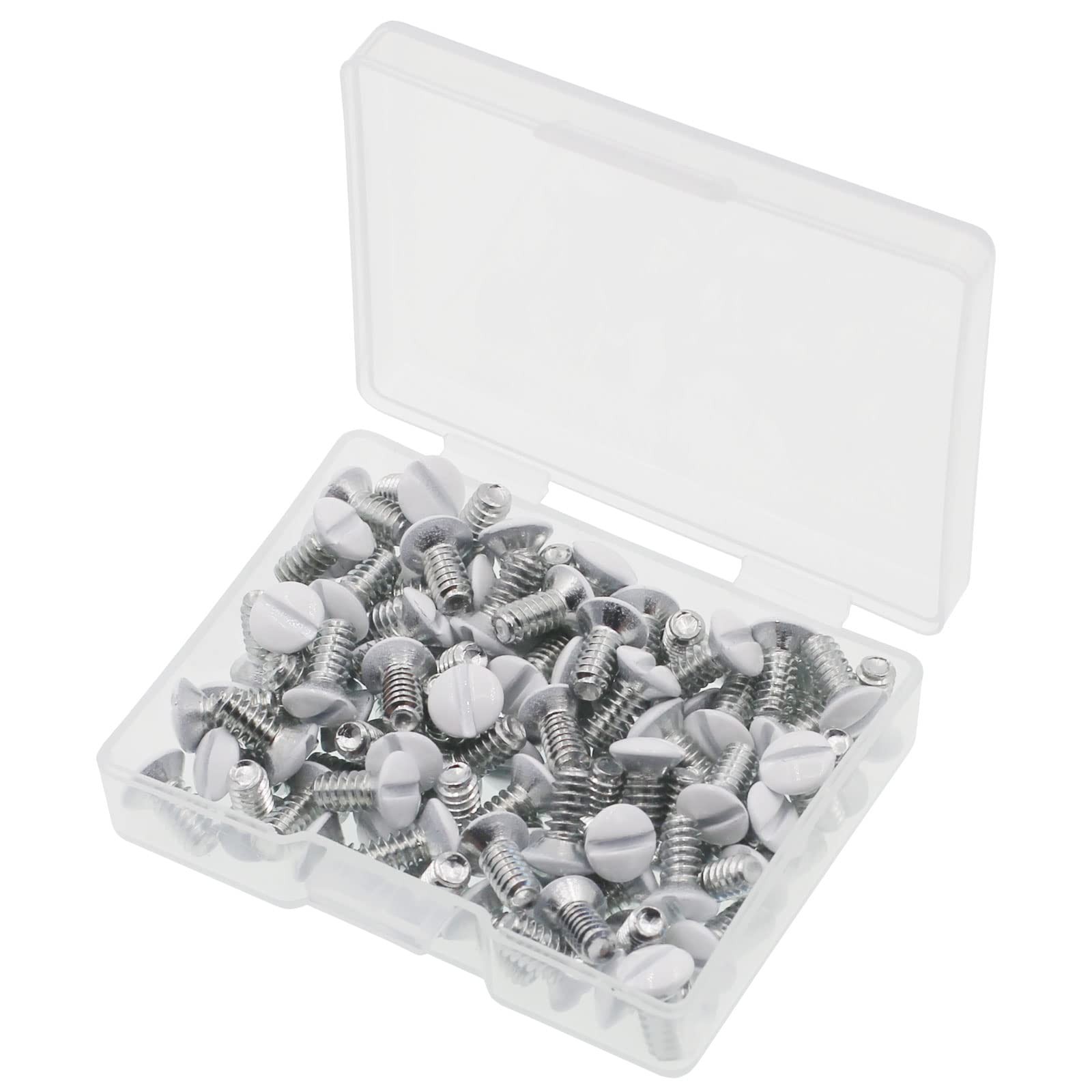 Wall Plate Screws 100 pcs White Outlet Screws 3/8" Long 6-32 Thread Light Ele...