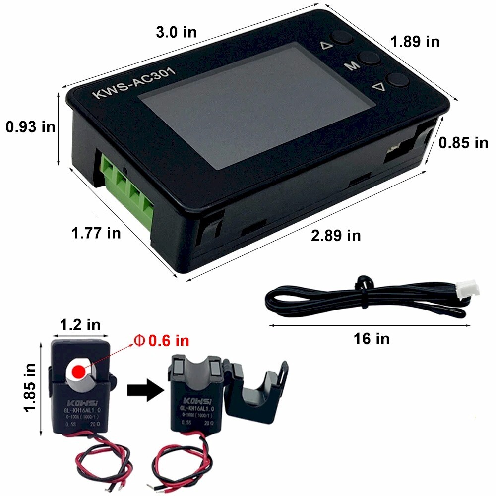 Electric Power Consumption Usage Meter Watt Meter 120/240 VAC 0-100 Amps #E12A