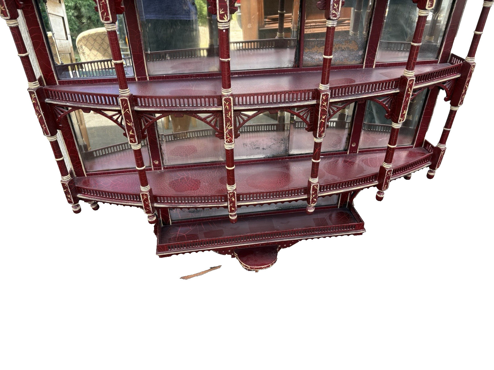 66842 Custom Hand Painted Victorian Whatnot Curio Wall Shelf