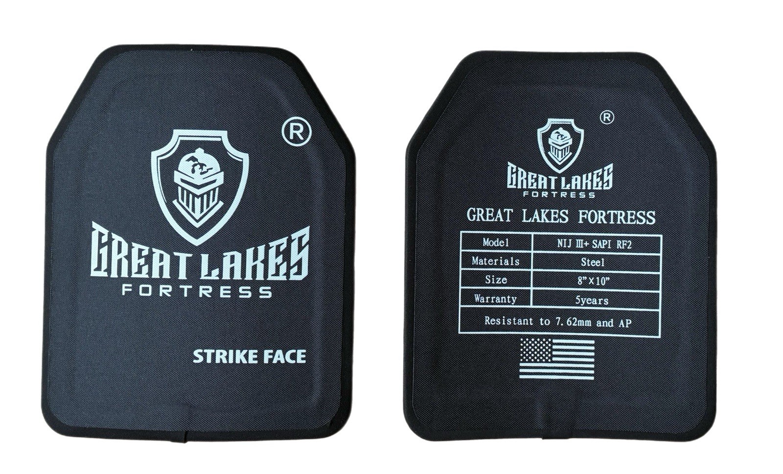 Level III+ AR600 Steel Body Armor Plates Pair 8 x 10 Curved Bulletproof Set (2)