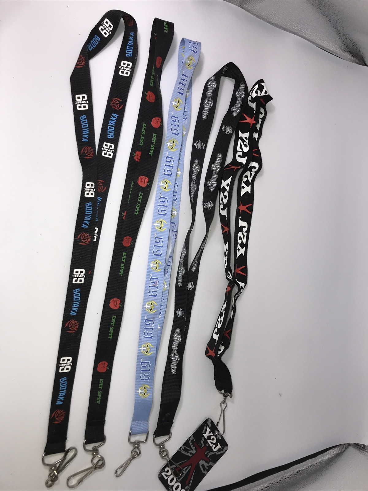2008 WWE WRESTLING -5 Piece Lanyard Carlito, Rey Mysterio, Y2j Jericho, Triple H