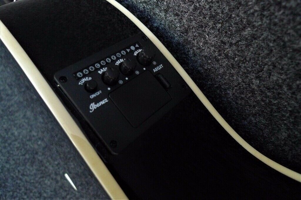 IBANEZ TALMAN TCY10E BK Acoustic-Electric Guitar BLACK STRAT SHAPE Active EQ