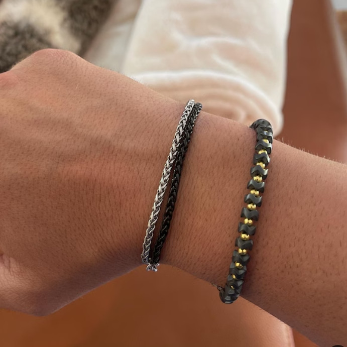 Natural Hematite Healing Protection Powerful Men's Women Lucky Bracelet Gift