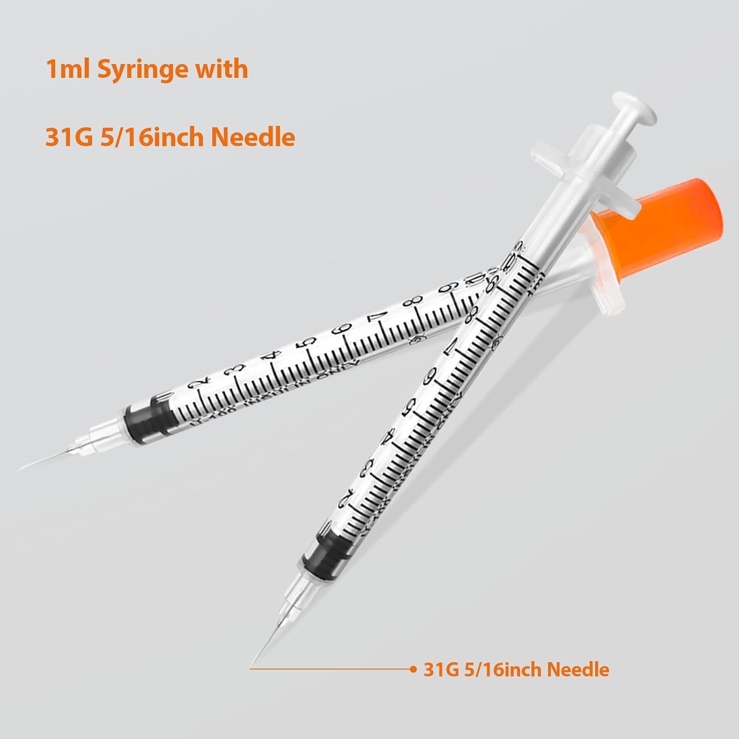 U-100 1cc 31 Gauge 5/16 Inch Syringe, Individually Packed 30 PACK