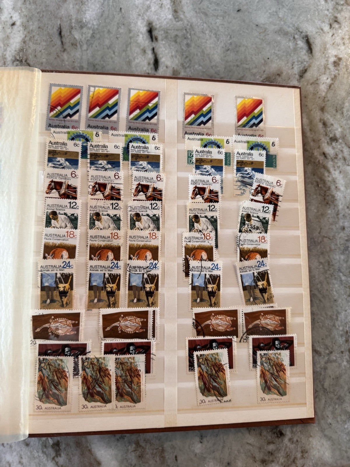 Australia Stamp Album. 1940’s - 70. SG, well populated. Roos, Royalty, Sport…