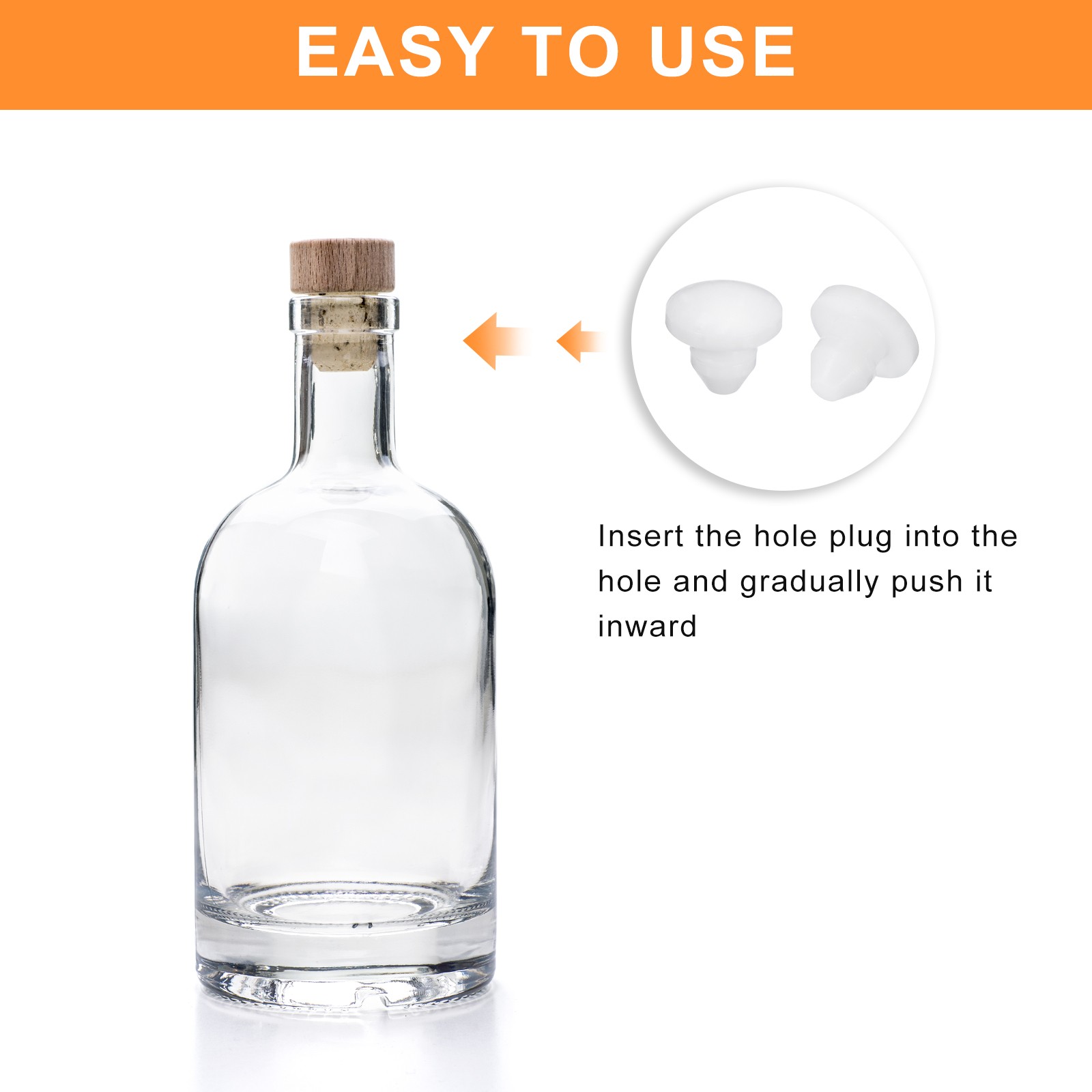 50Pcs Silicone Plugs Rubber Round Hole Plugs for 3.5-4mm Hole White