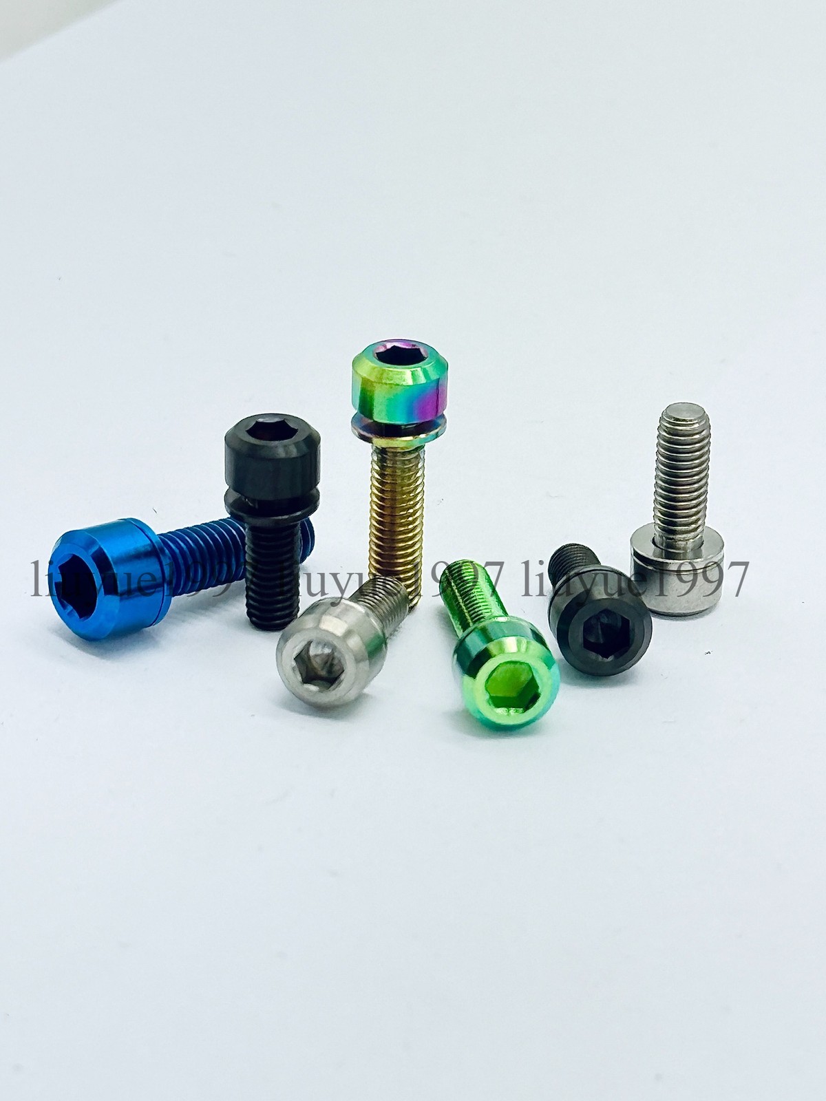 M6 Titanium Bolt Cylindrical Hex Head with Washer Screw for Bike Handlebar Stem