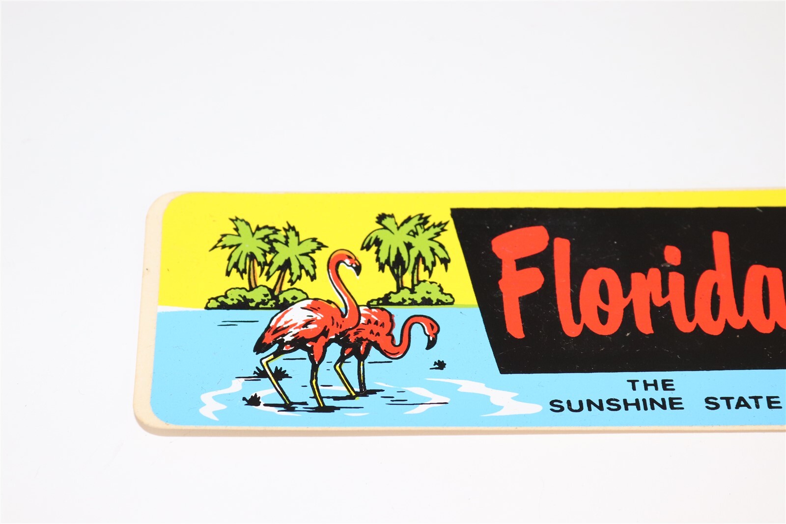 VINTAGE - FLORIDA THE SUNSHINE STATE STICKER FLAMINGO / GATOR -