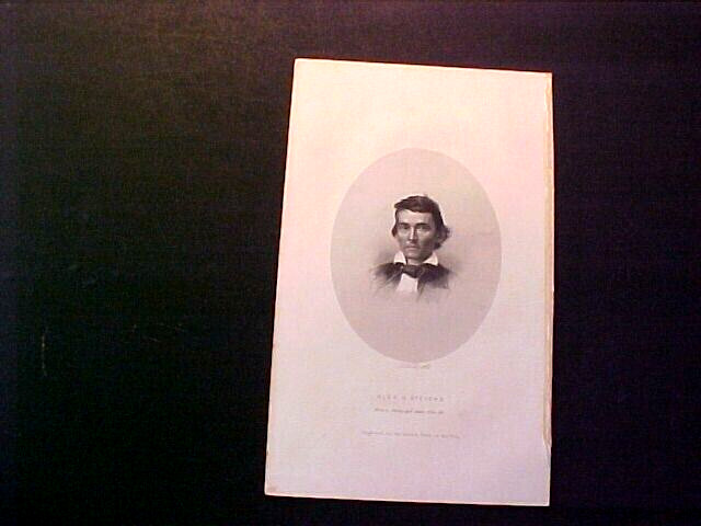 Original Alexander Stevens Stephens CSA Civil War Era Steel Engraved Print 1860s