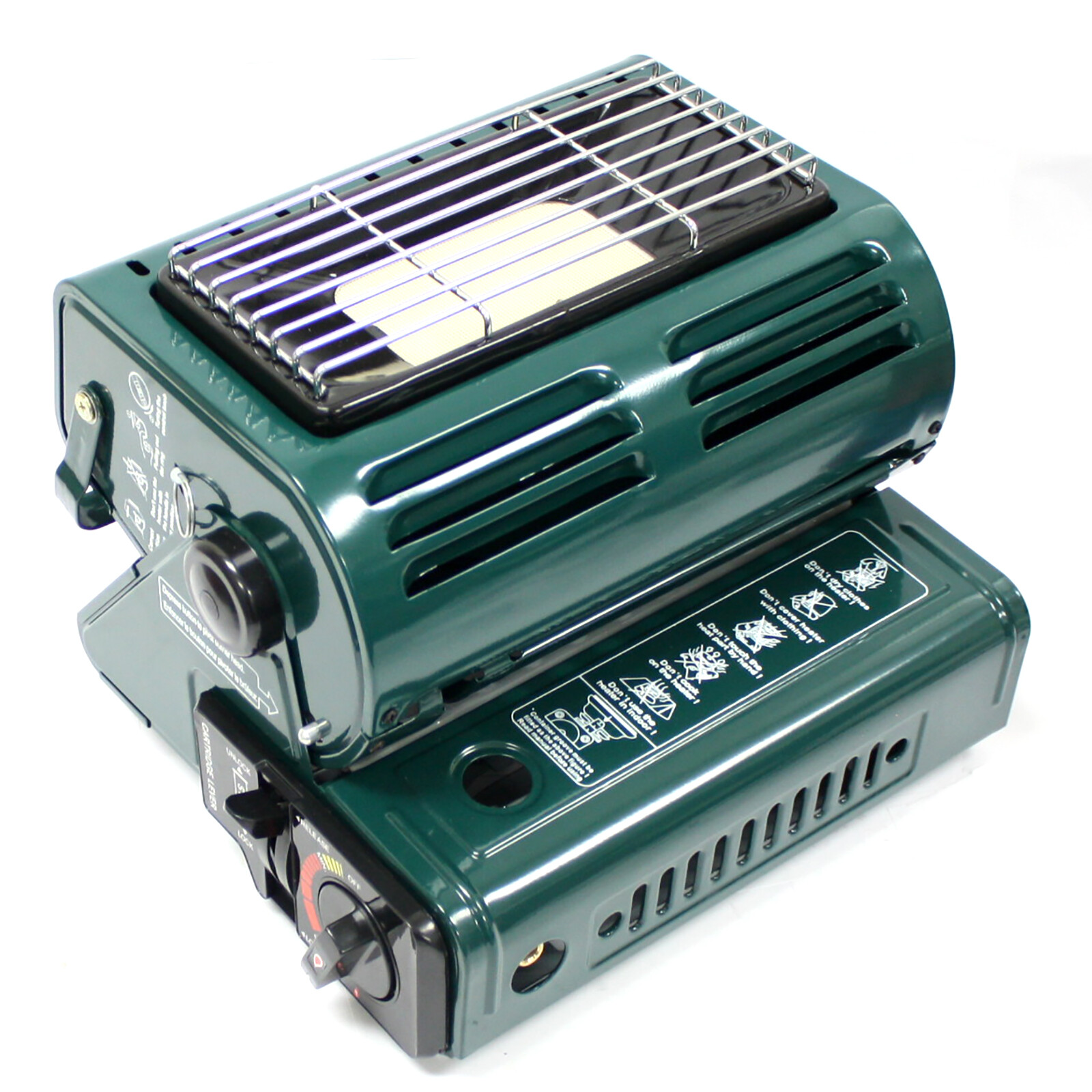 2 in1 Butane LP Gas Ceramic Burner Heater Warmer Heating & Cooking Stove Camping