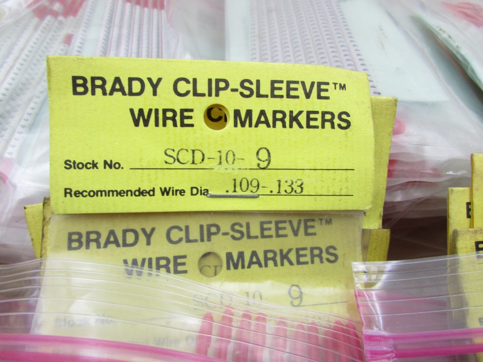 BRADY Clip Sleeve Wire Markers .106/.133 (YOU PICK) 3, 4, 5, 6, 7, 8, 9, - Minus
