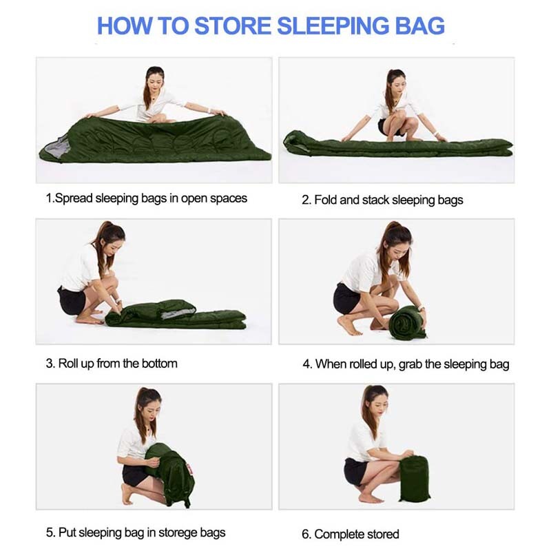 2PCS Thick Adult Cold Weather Sleeping Bag For Big & Tall Waterproof Winter Bags