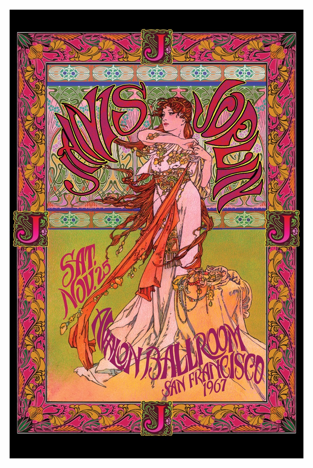 JANIS JOPLIN - MASSE CONCERT POSTER - 24x36 CLASSIC ROCK ART 241371