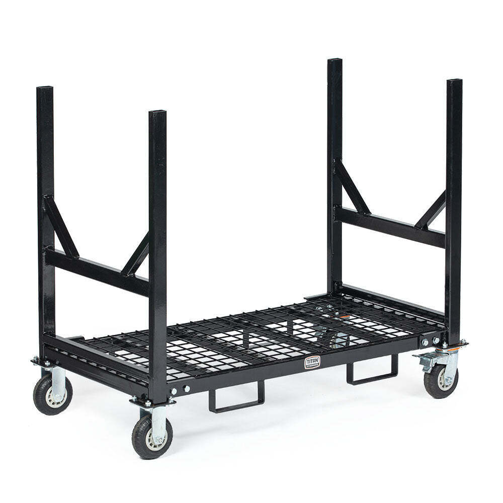 Titan Attachments Mobile Industrial Bar Cradle Cart, Heavy-Duty Rolling Platform