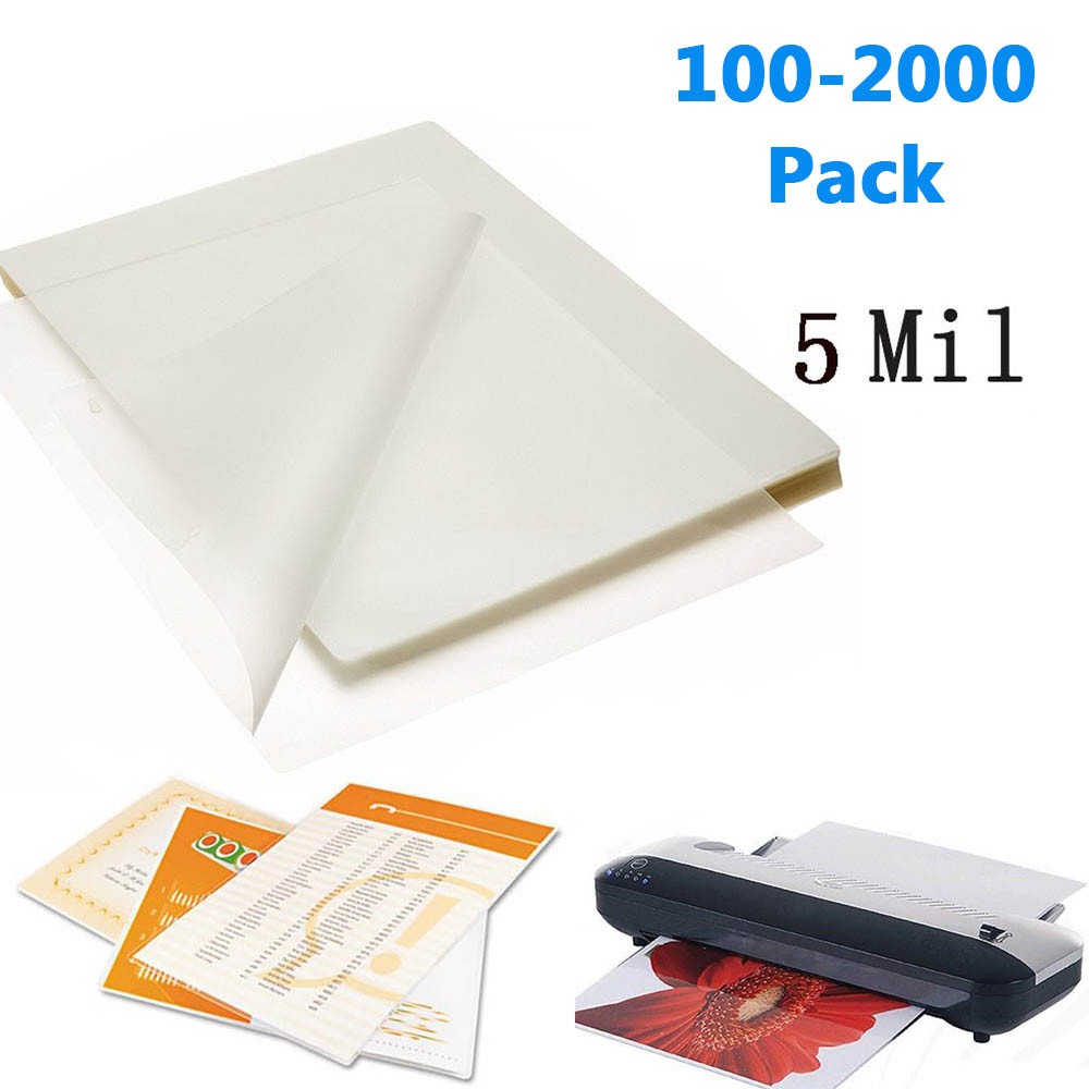 5 Mil 2000 Clear Thermal Laminating Pouches Letter Size Laminator Sheet 9"x11.5"